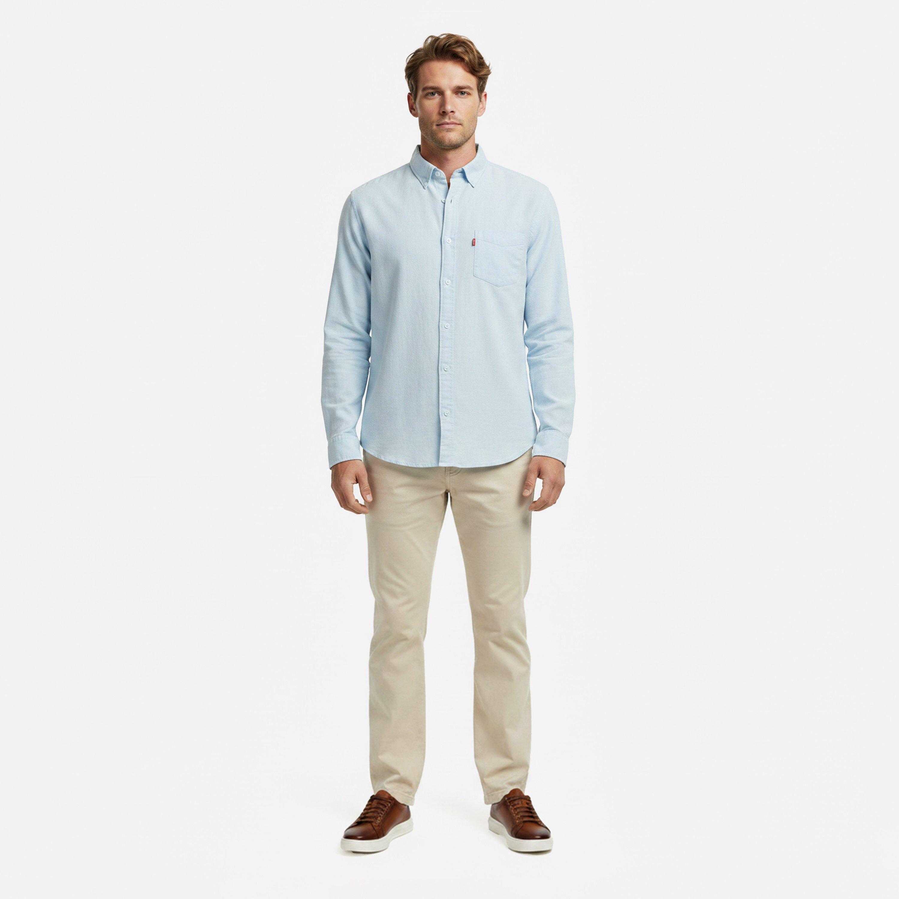 Niagara Mist - Levis - Men's Classic Pocket Long Sleeve Plain Shirt - 5