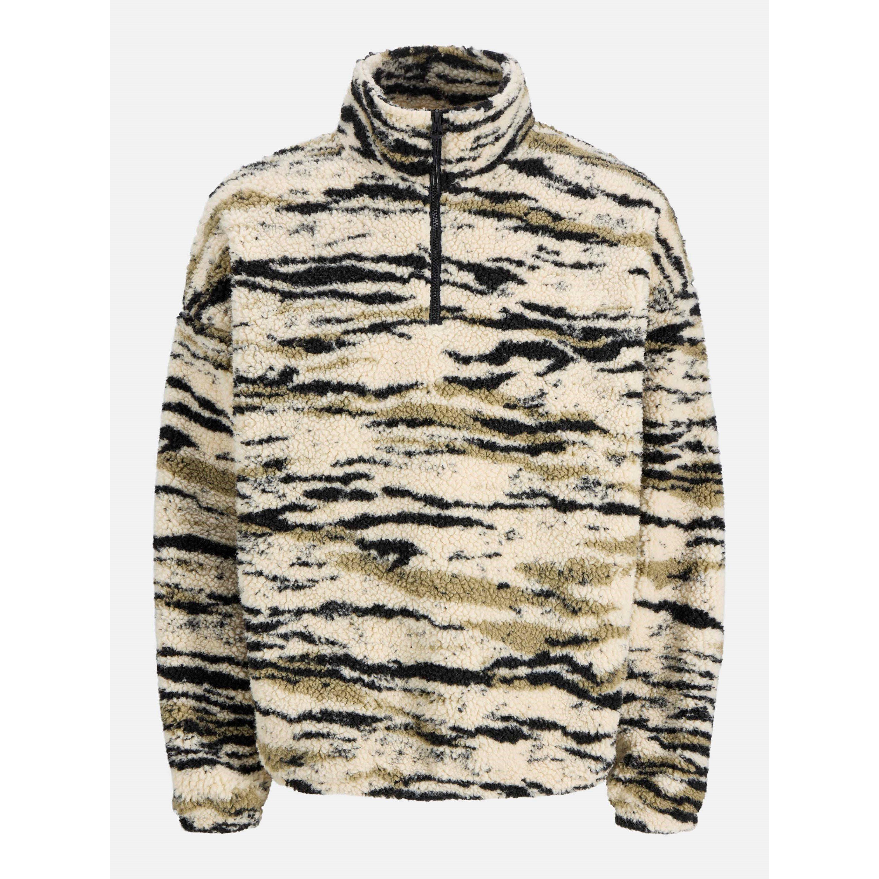 Jack And Jones Men's Skin Teddy Fleece Half Zip Top - Oatmeal - 2XL