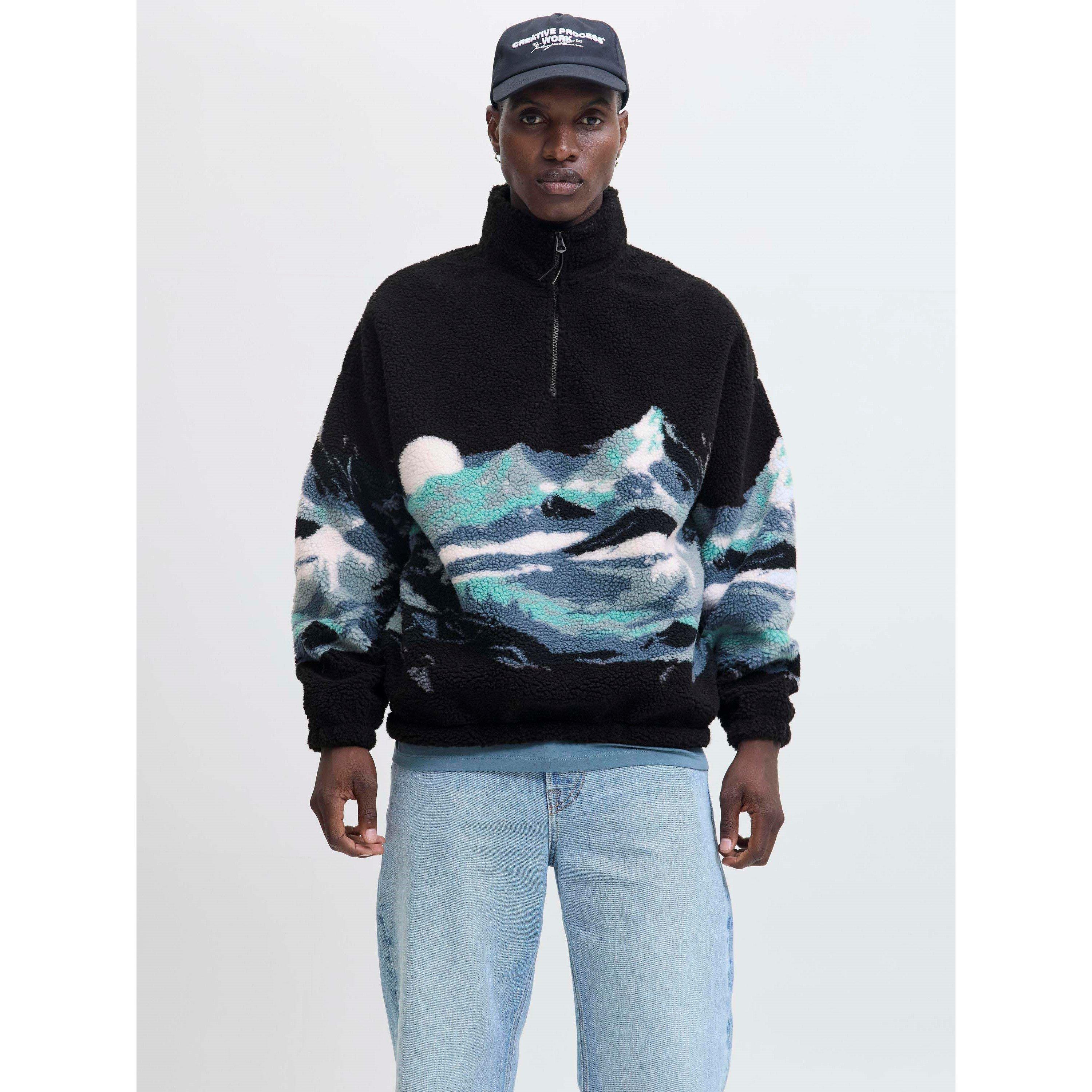 Mont noir - Jack and Jones - Bear Mountain Teddy Half Zip Top Mens - 3