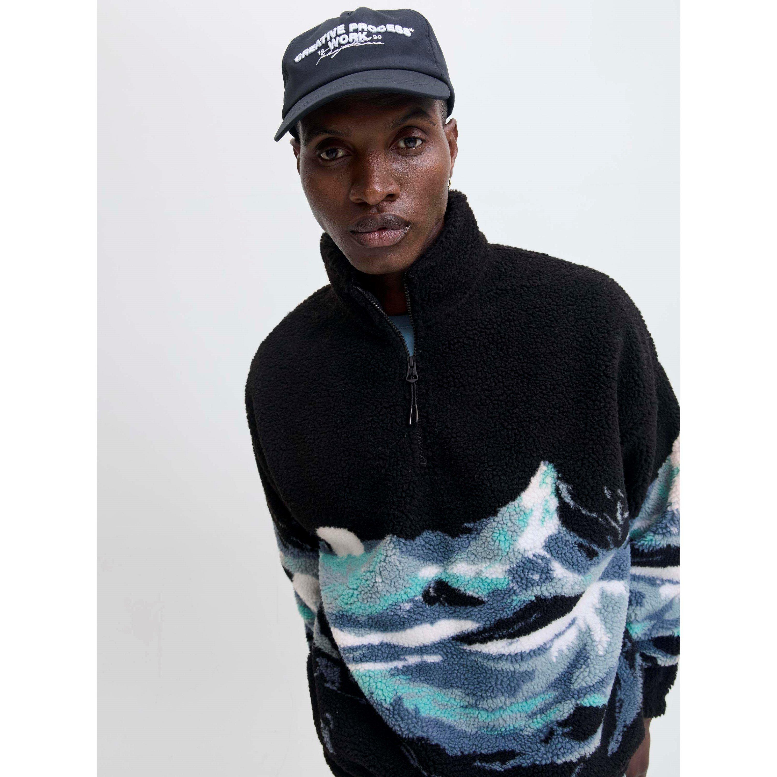 Mont noir - Jack and Jones - Bear Mountain Teddy Half Zip Top Mens - 7