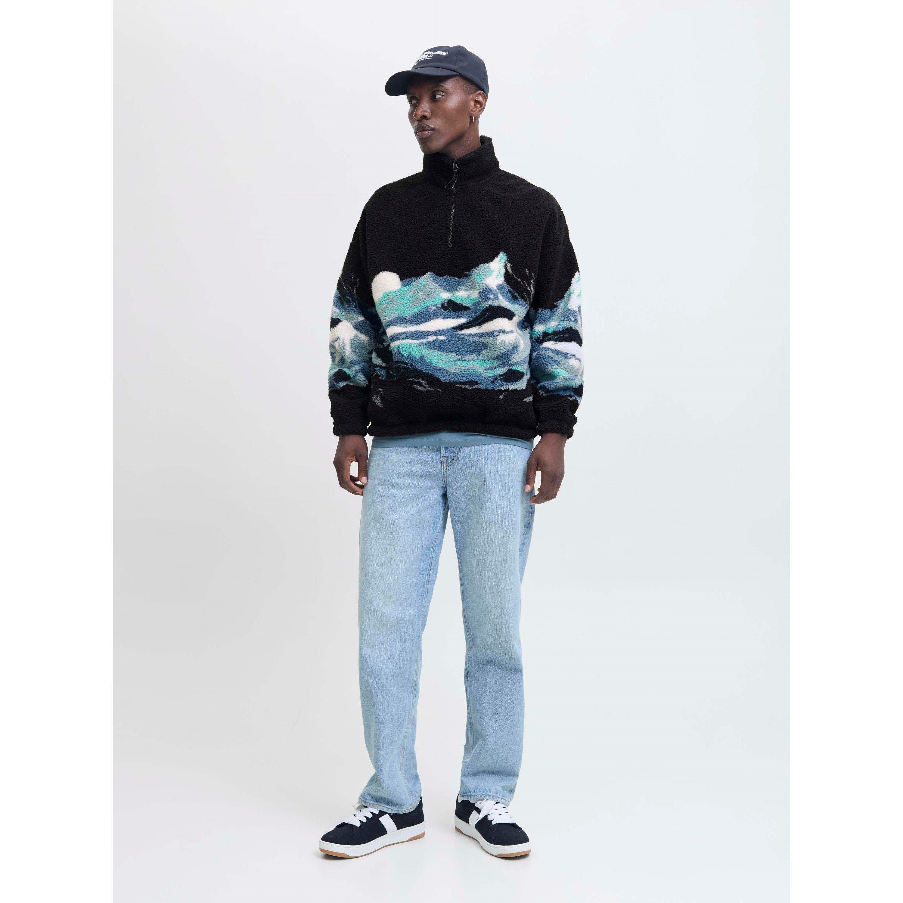 Mont noir - Jack and Jones - Bear Mountain Teddy Half Zip Top Mens - 8