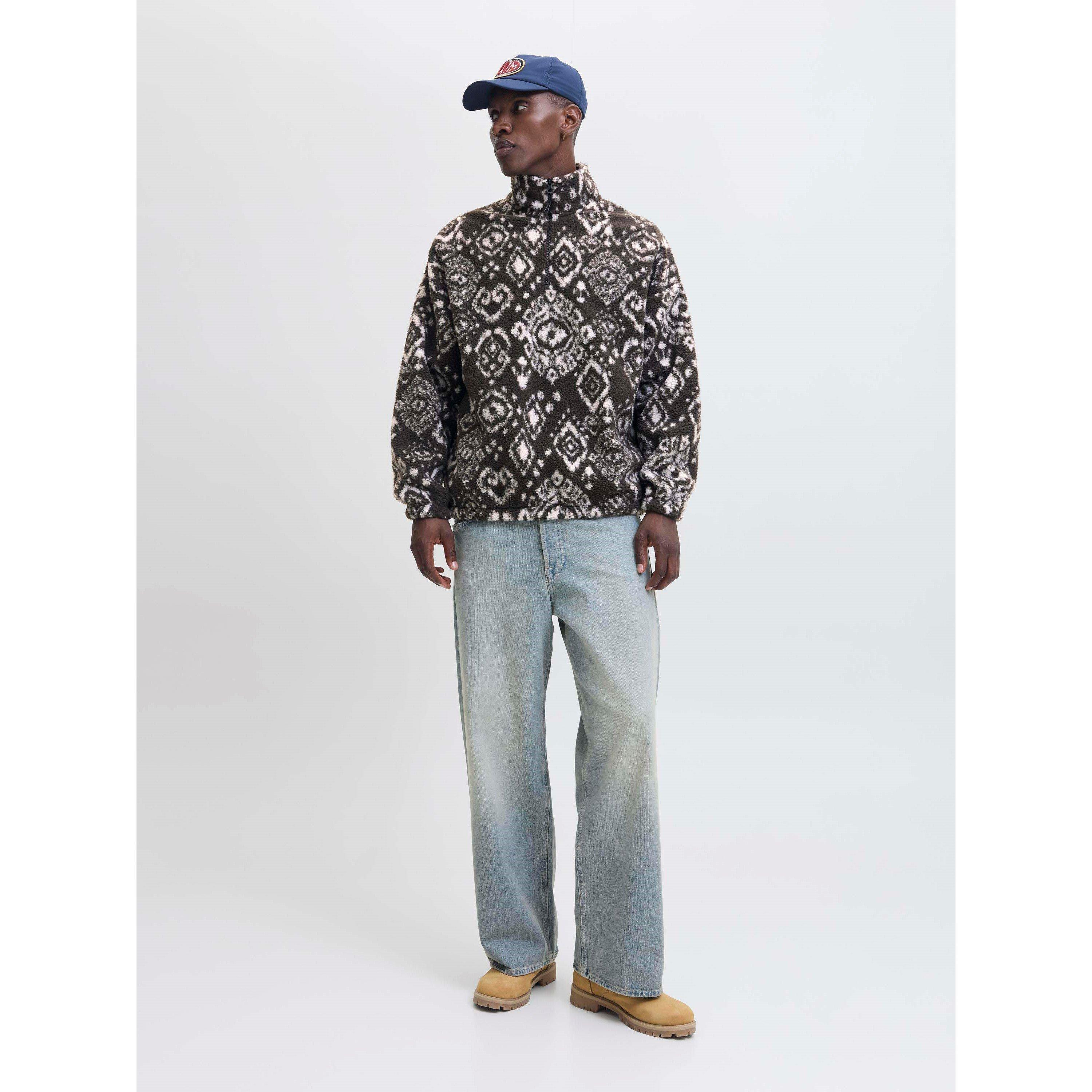 Asphalte - Jack and Jones - Paddy Teddy Half Zip Top Mens - 8