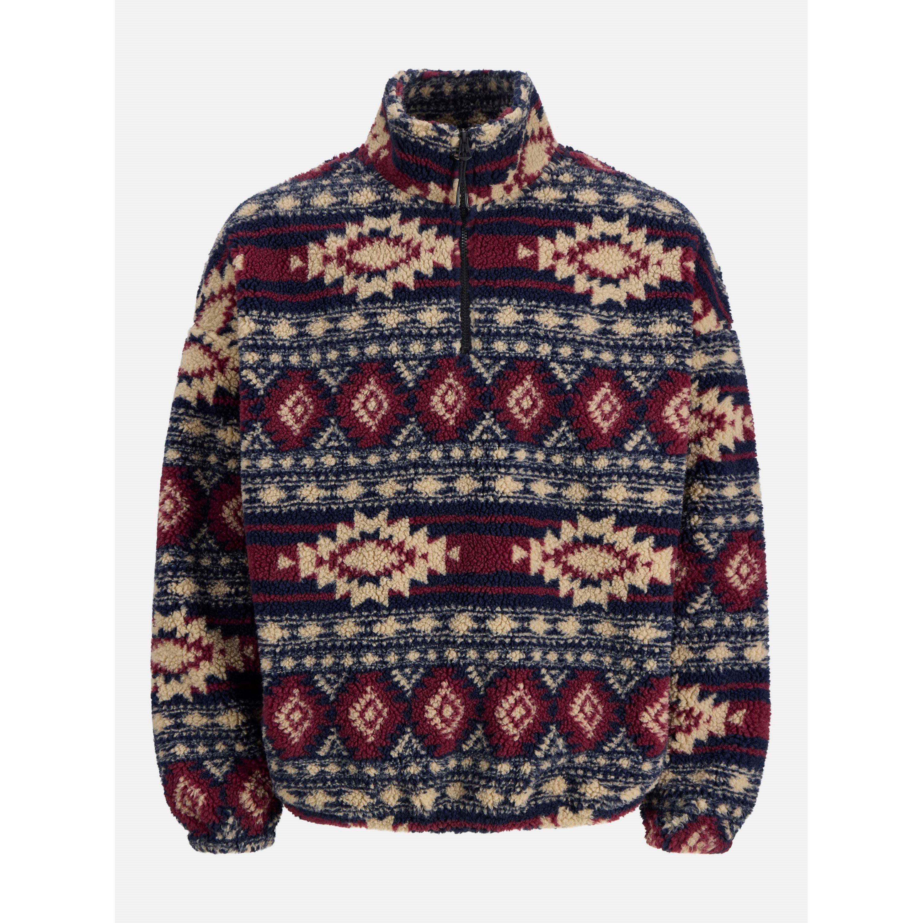 Navy Blazer - Jack and Jones - Eddie Teddy Fleece Half Zip Top Mens - 1