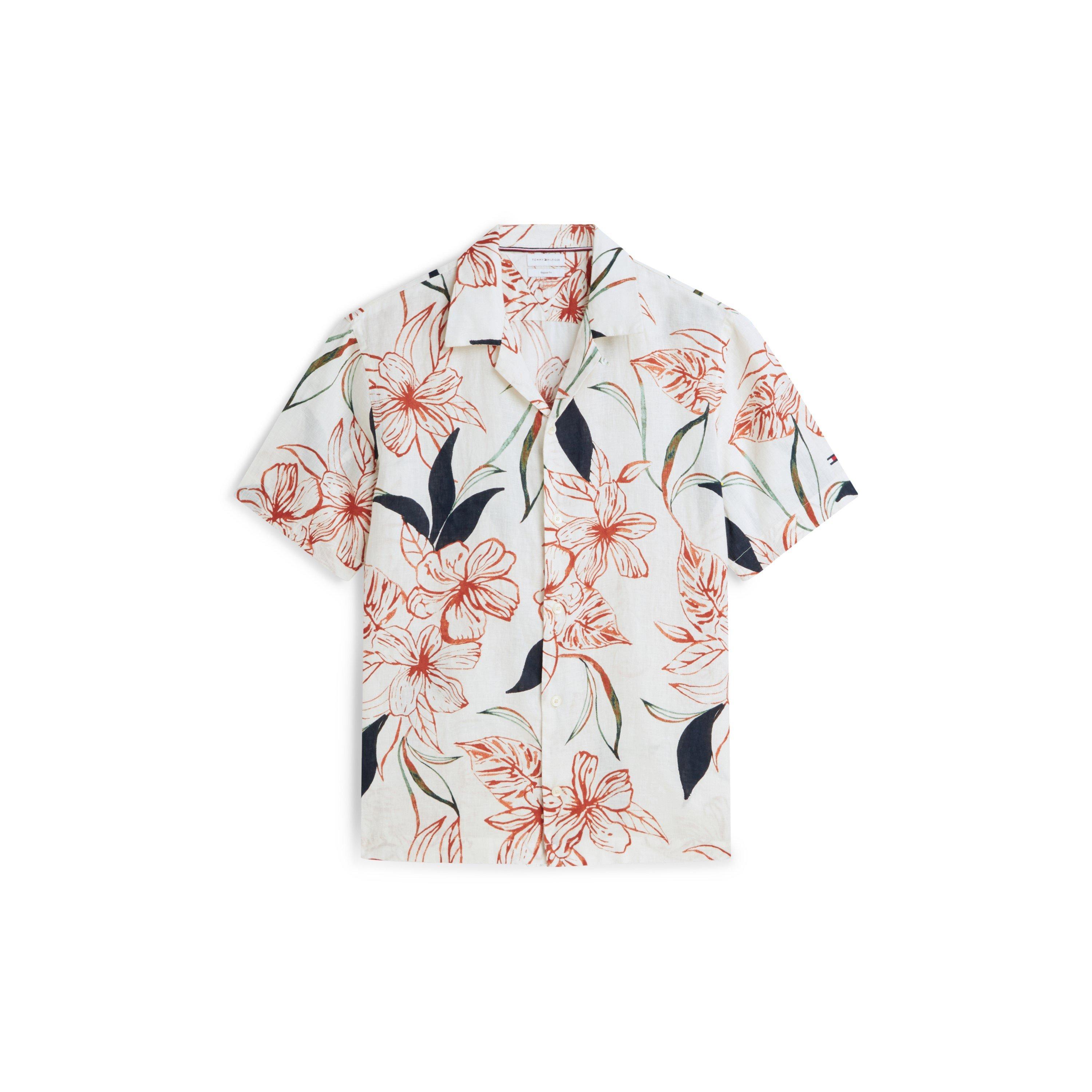 Ivory Petal/AOP - Tommy Hilfiger - Men's Patterned Short Sleeve Shirt - 1
