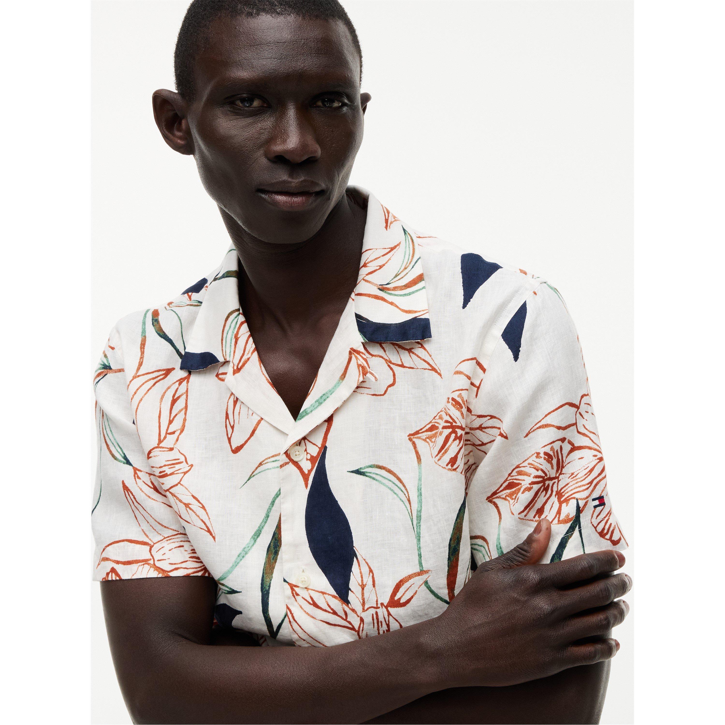 Ivory Petal/AOP - Tommy Hilfiger - Men's Patterned Short Sleeve Shirt - 4
