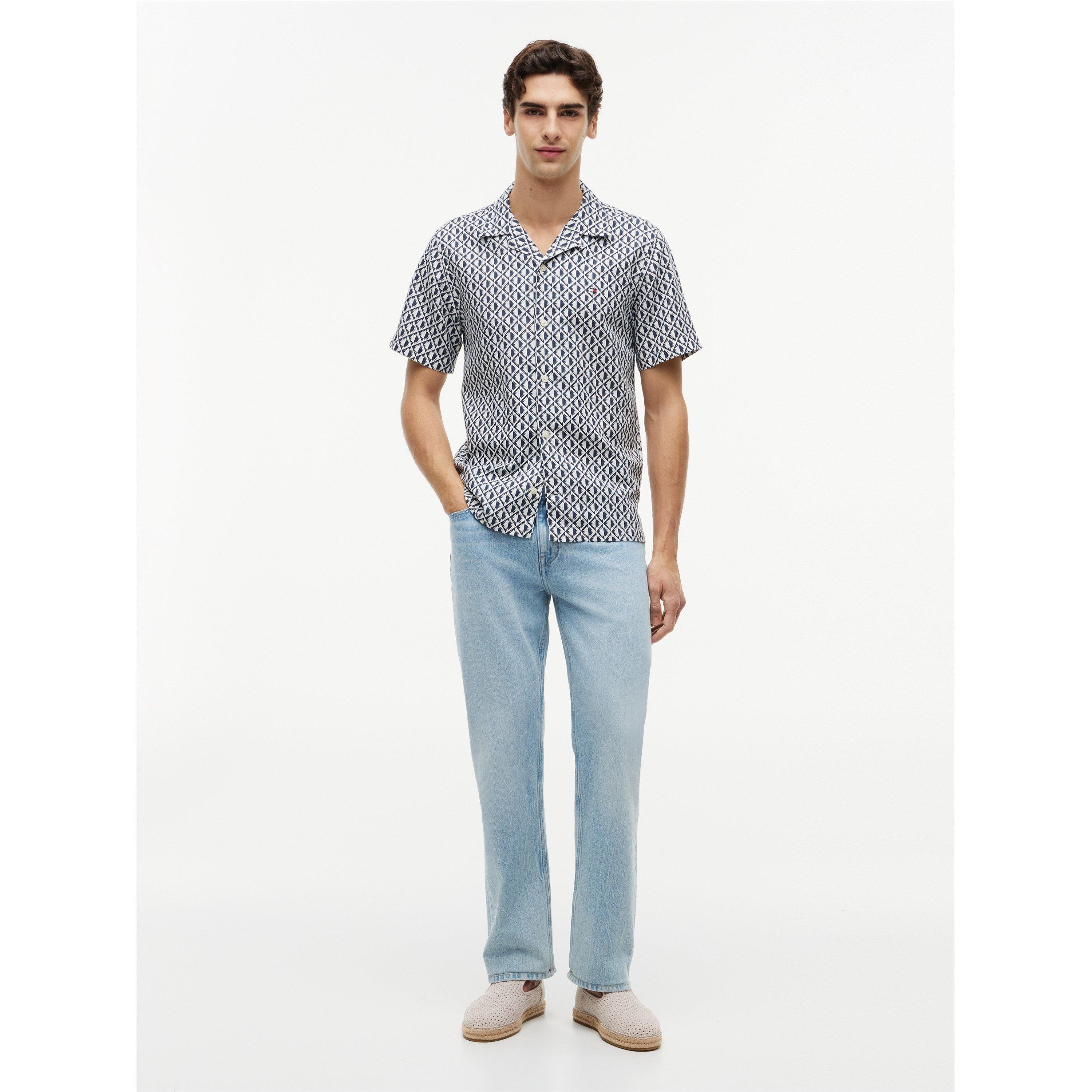 Carbon Navy/AOP - Tommy Hilfiger - Men's Patterned Short Sleeve Shirt - 2