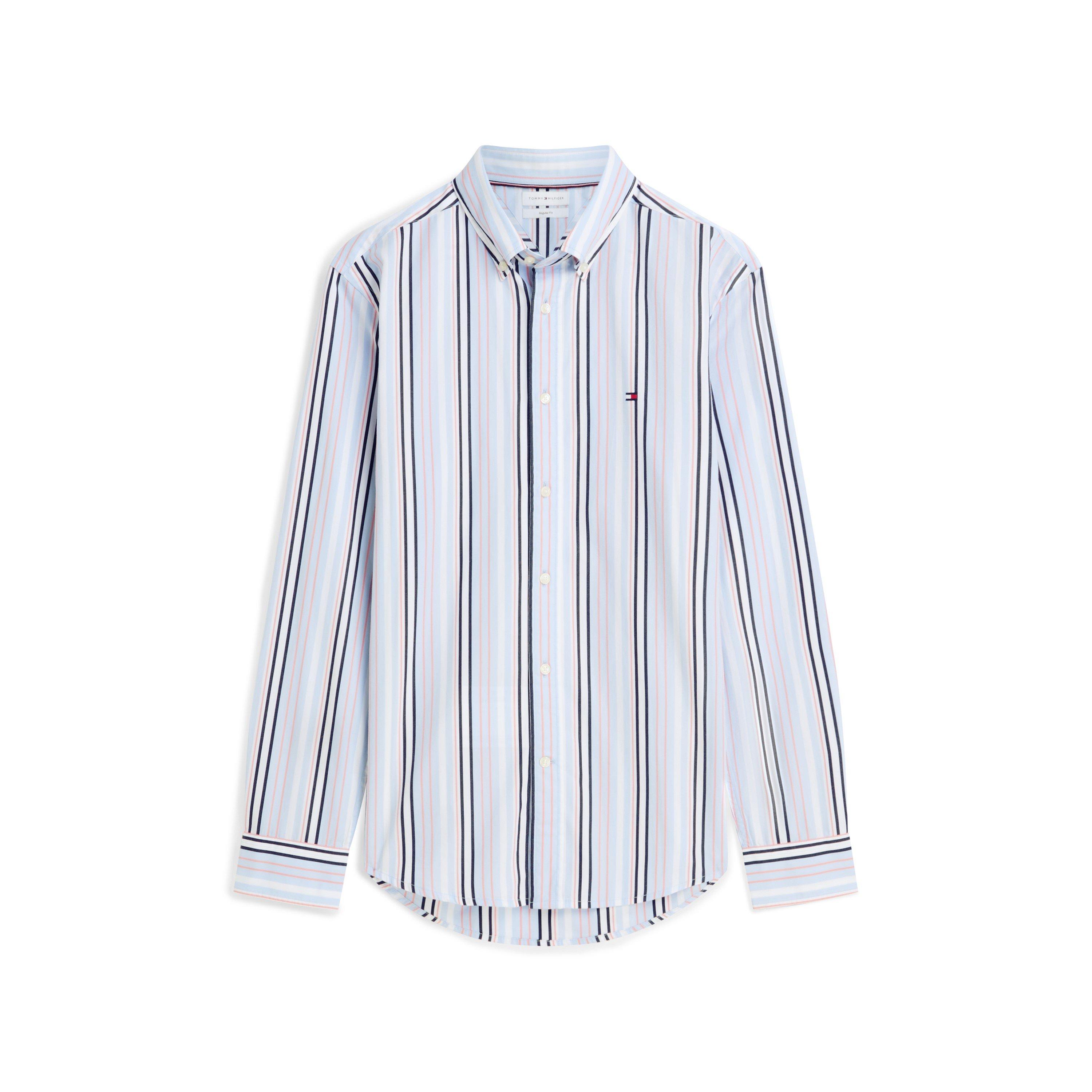 Doll Pink - Tommy Hilfiger - Men's Long Sleeve Patterned Shirt - 1