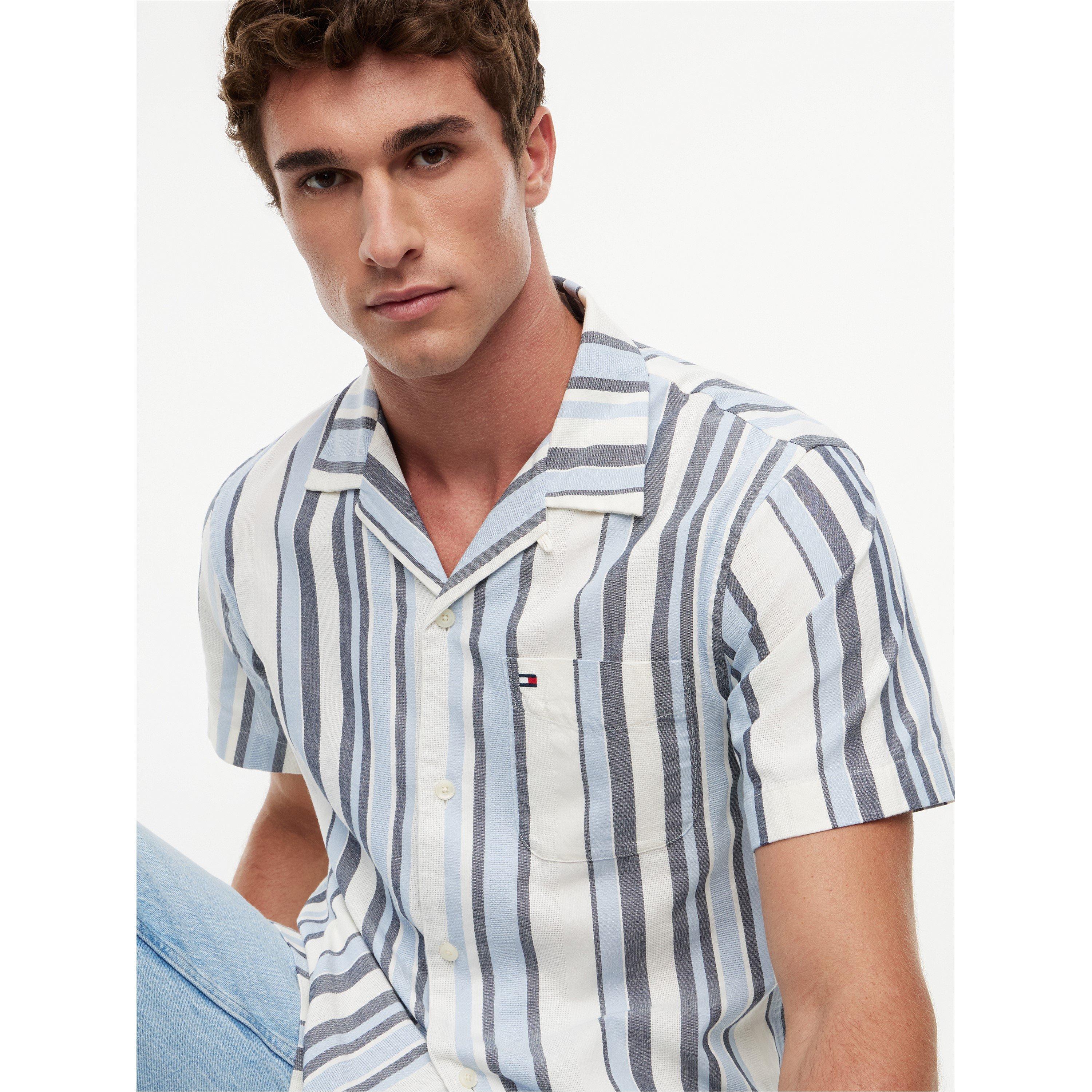 Carbon Nvy/Strp - Tommy Hilfiger - Men's Patterned Short Sleeve Shirt - 3