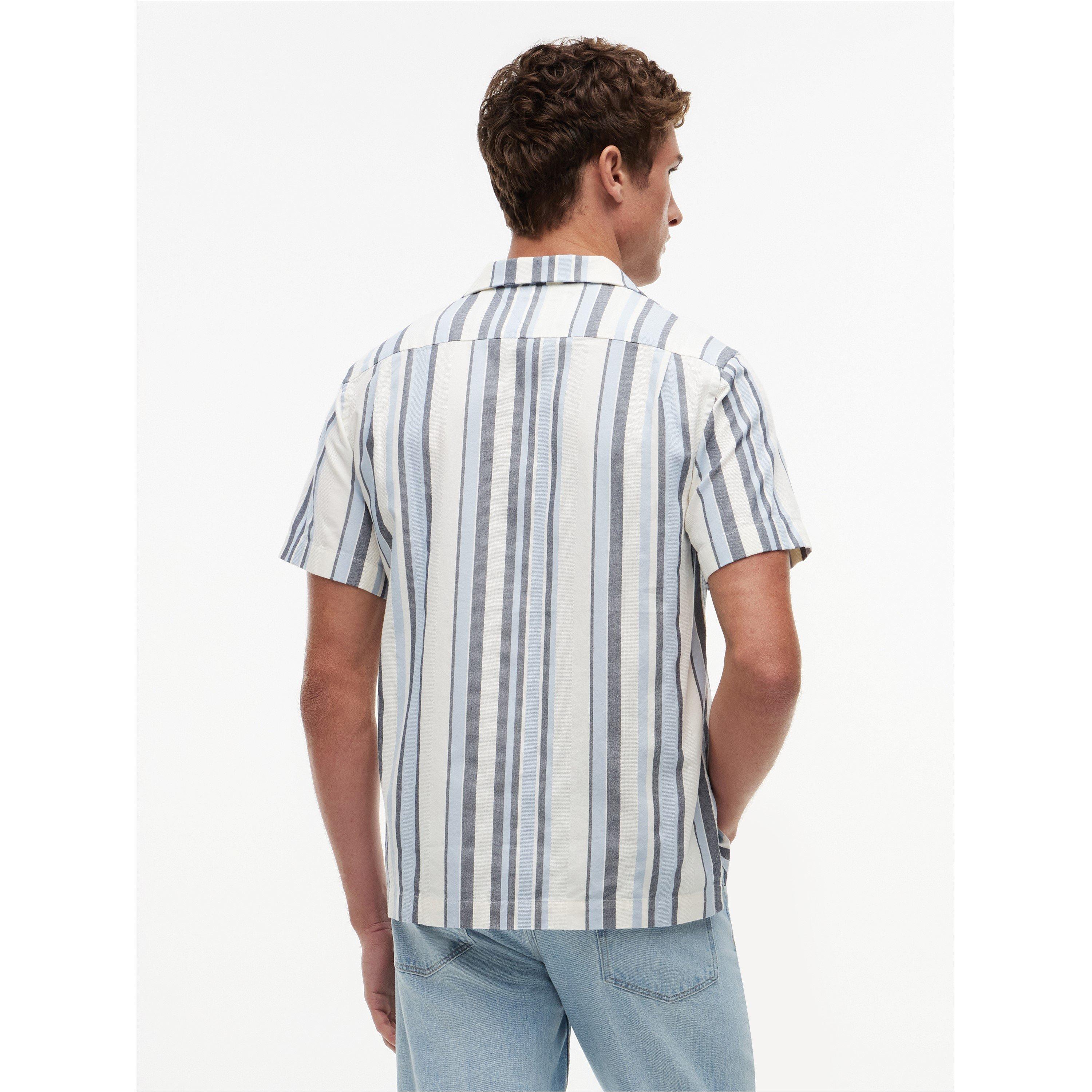 Carbon Nvy/Strp - Tommy Hilfiger - Men's Patterned Short Sleeve Shirt - 5