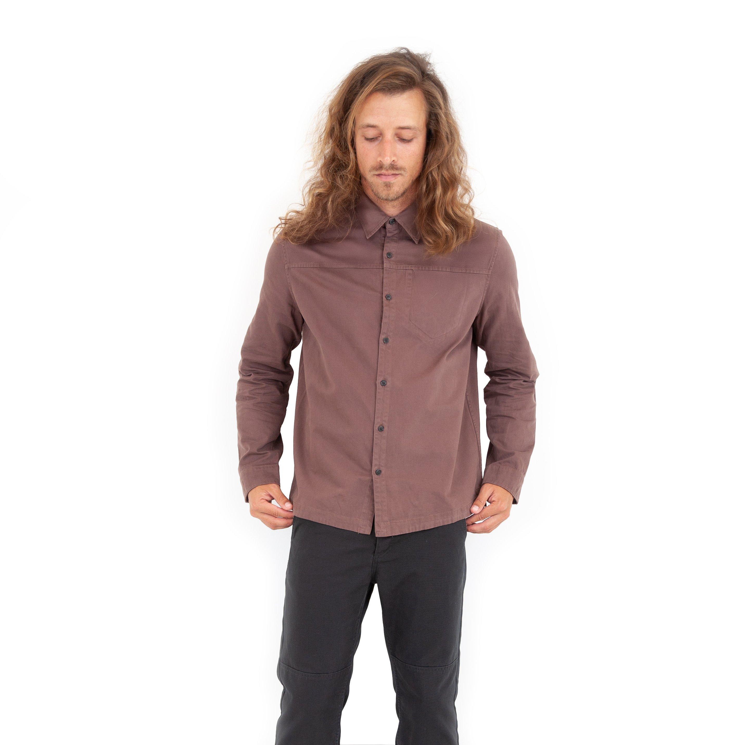 Faded Mauve - Roamers and Seekers - Men's Plaskett Long Sleeve Plain Shirt - 3