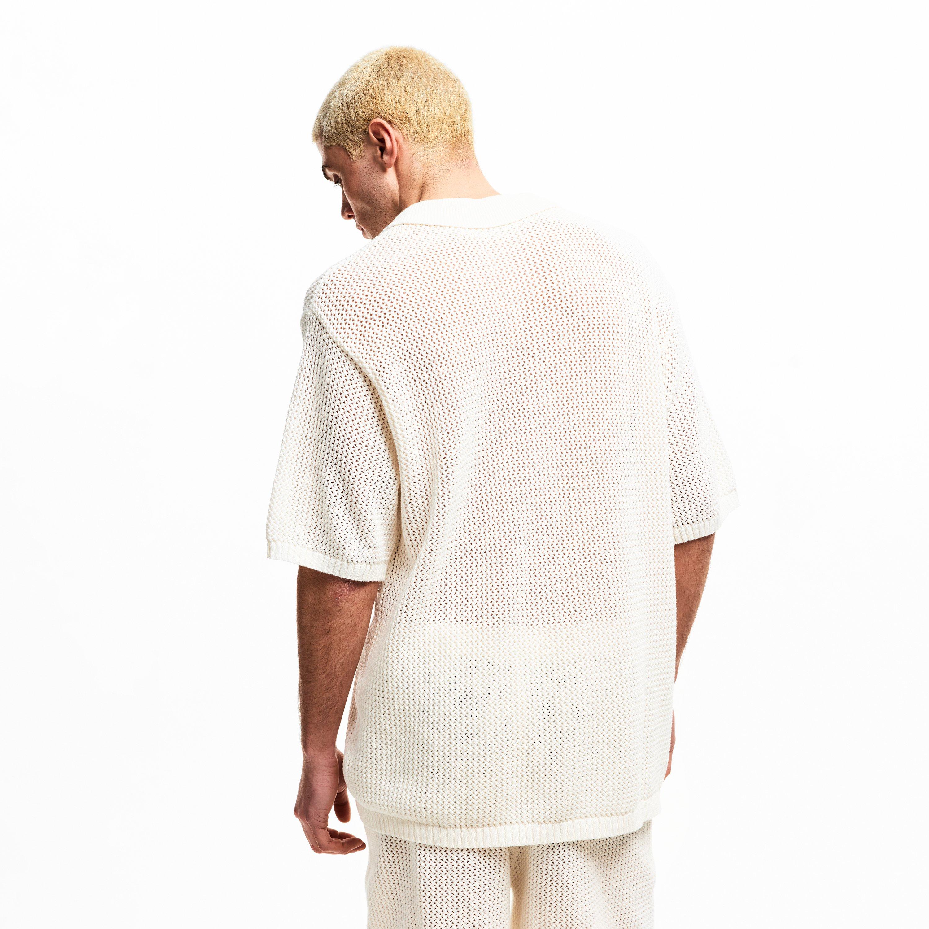 White - BELIER - Men's Short Sleeve Plain Shirt - 4