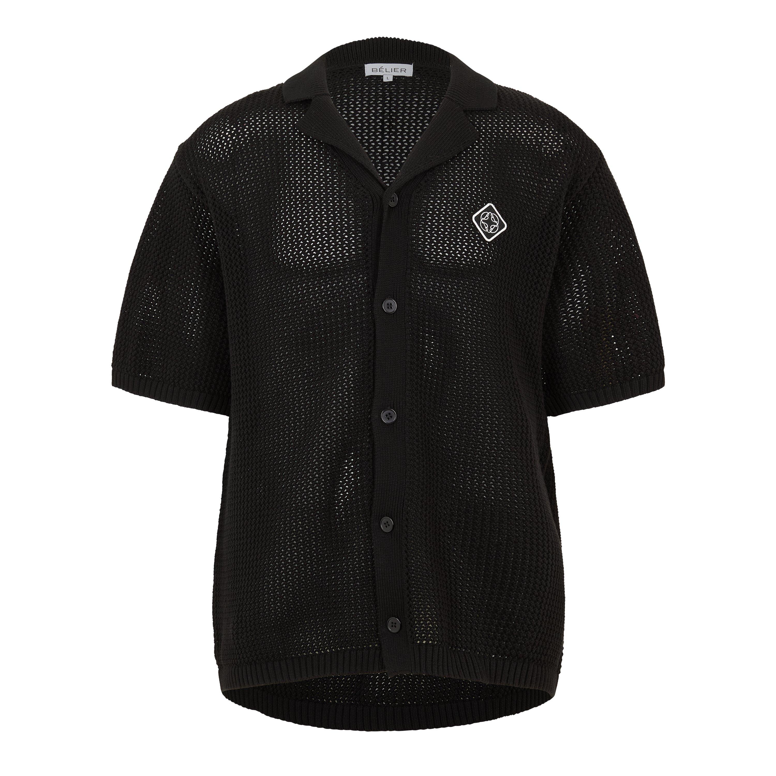 Black - BELIER - BELIER Crochet Shirt Sn63 - 1