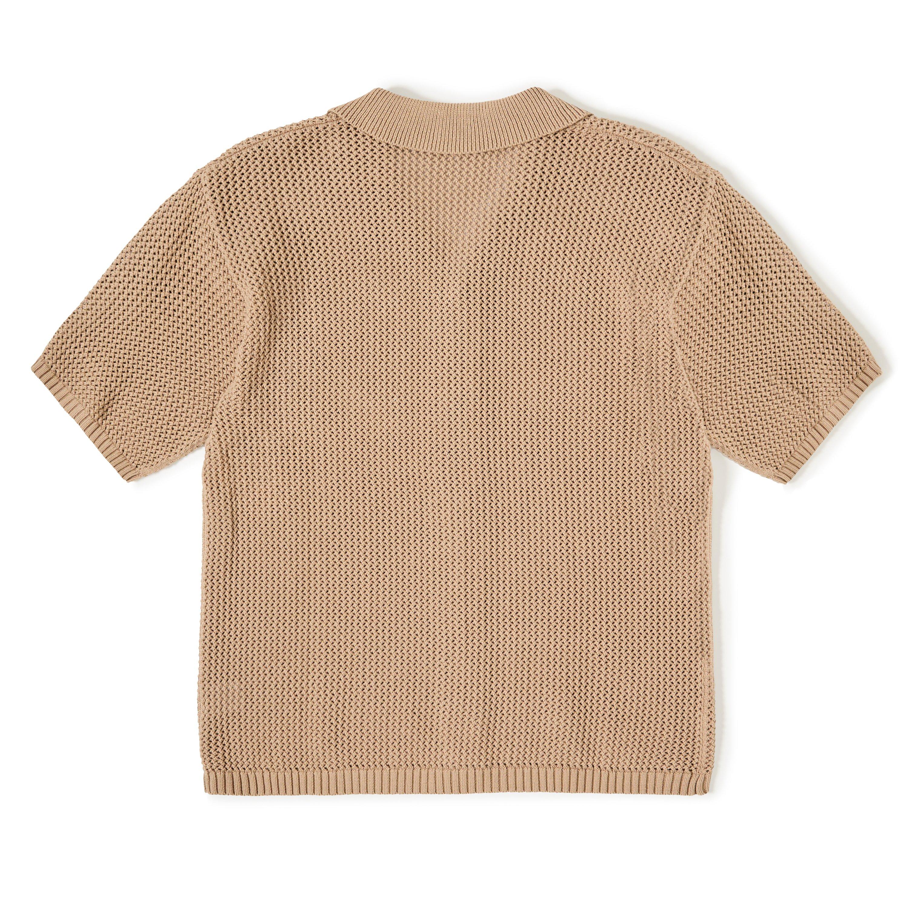 Mocha - BELIER - Men's Short Sleeve Plain Shirt - 2
