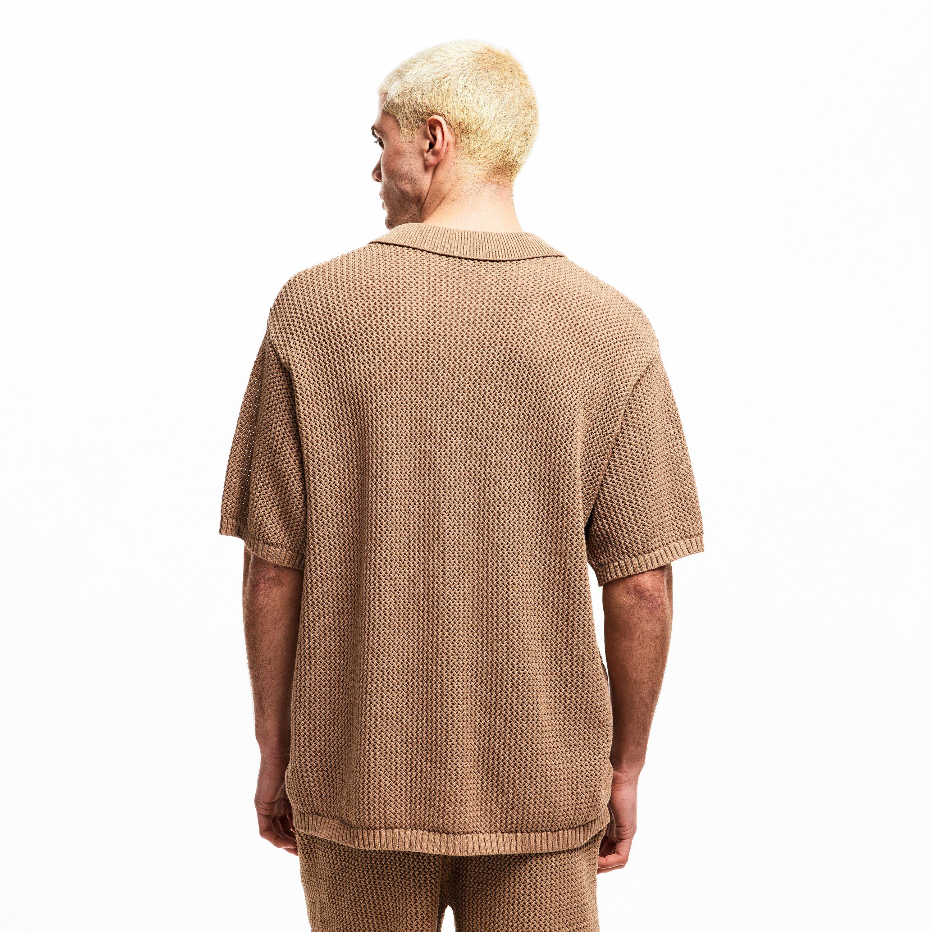 Mocha - BELIER - Men's Short Sleeve Plain Shirt - 4