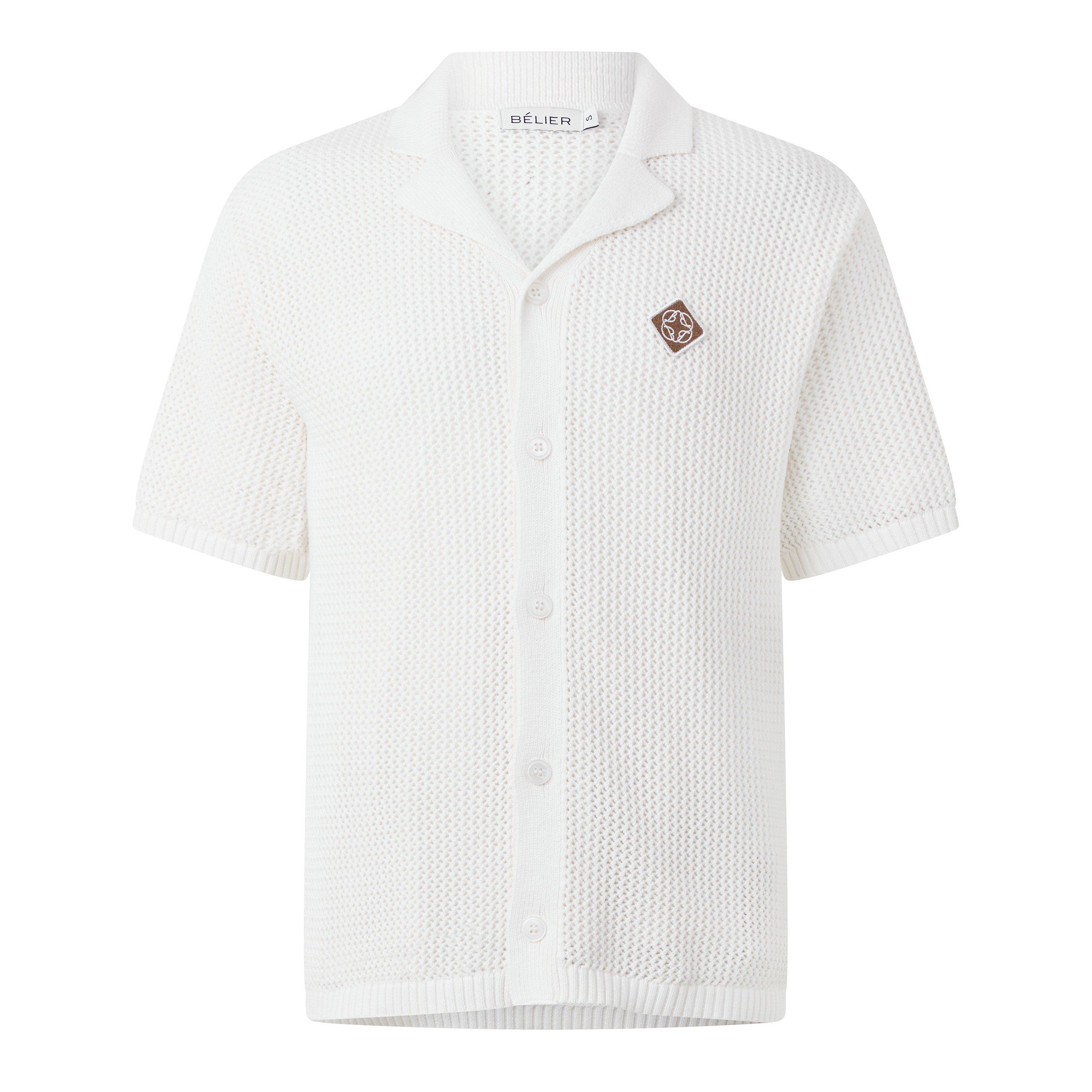 BELIER Men's Short Sleeve Plain Shirt