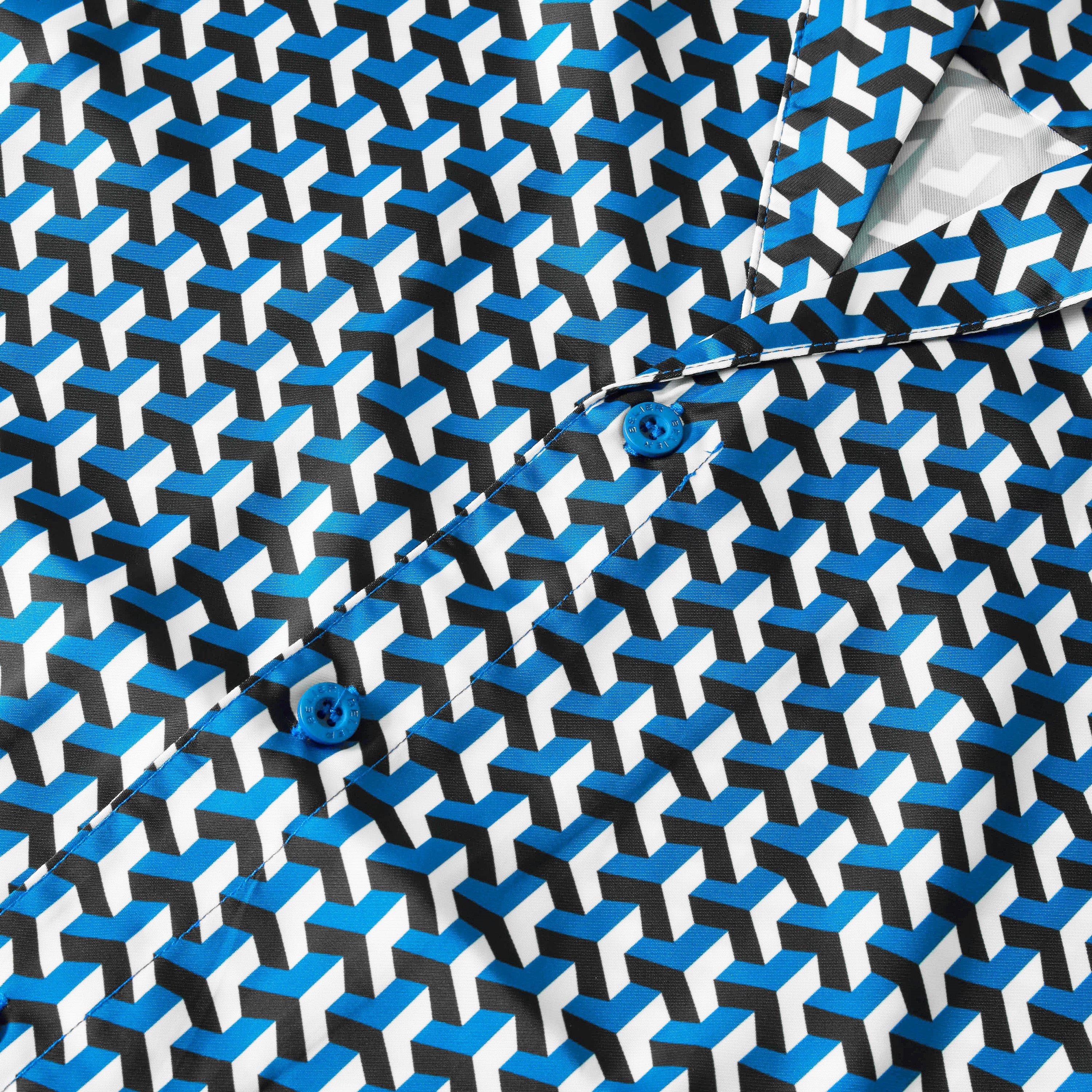 Light Blue - BELIER - Men's Patterned Short Sleeve Shirt - 3