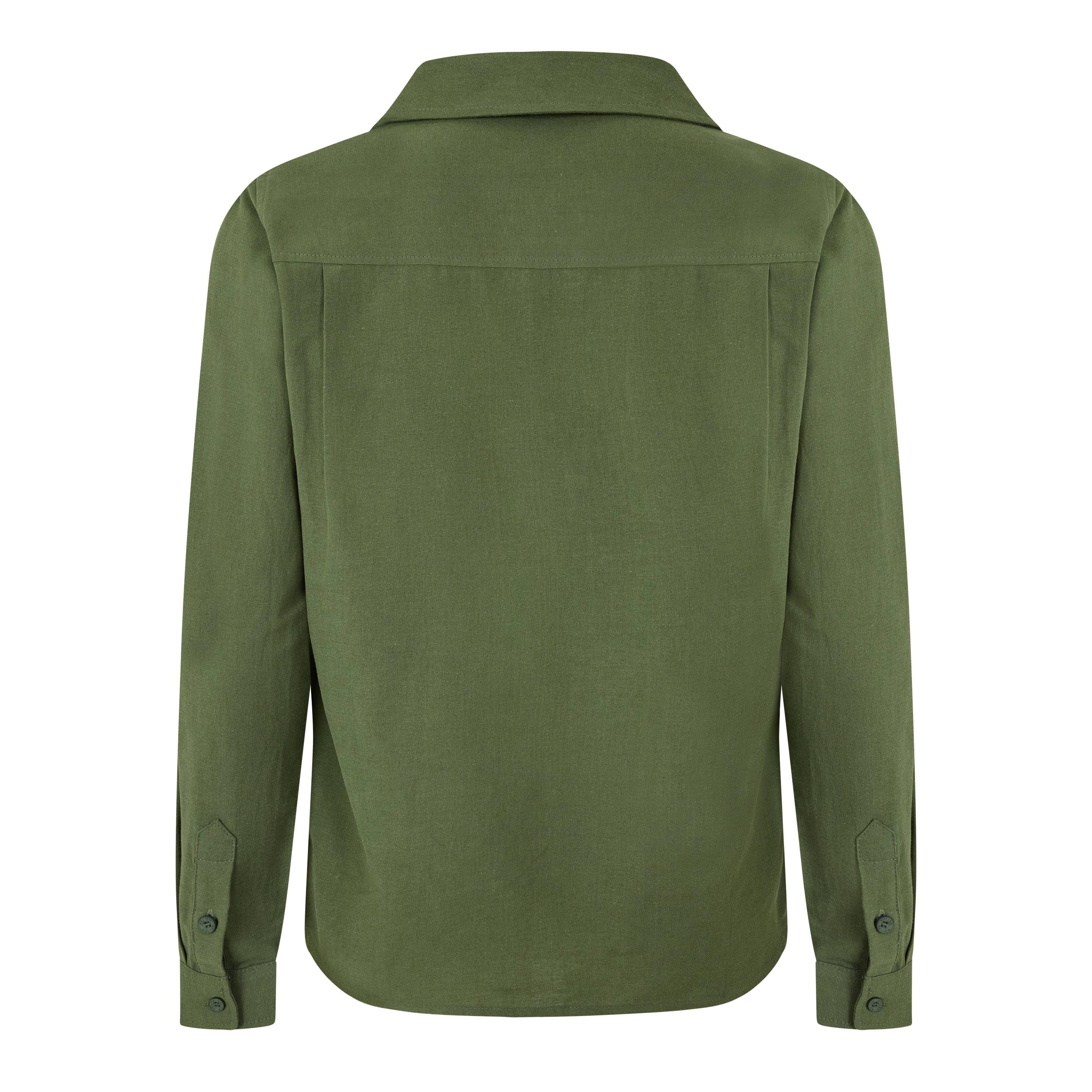 Olive - BELIER - Men's Long Sleeve Plain Shirt - 2
