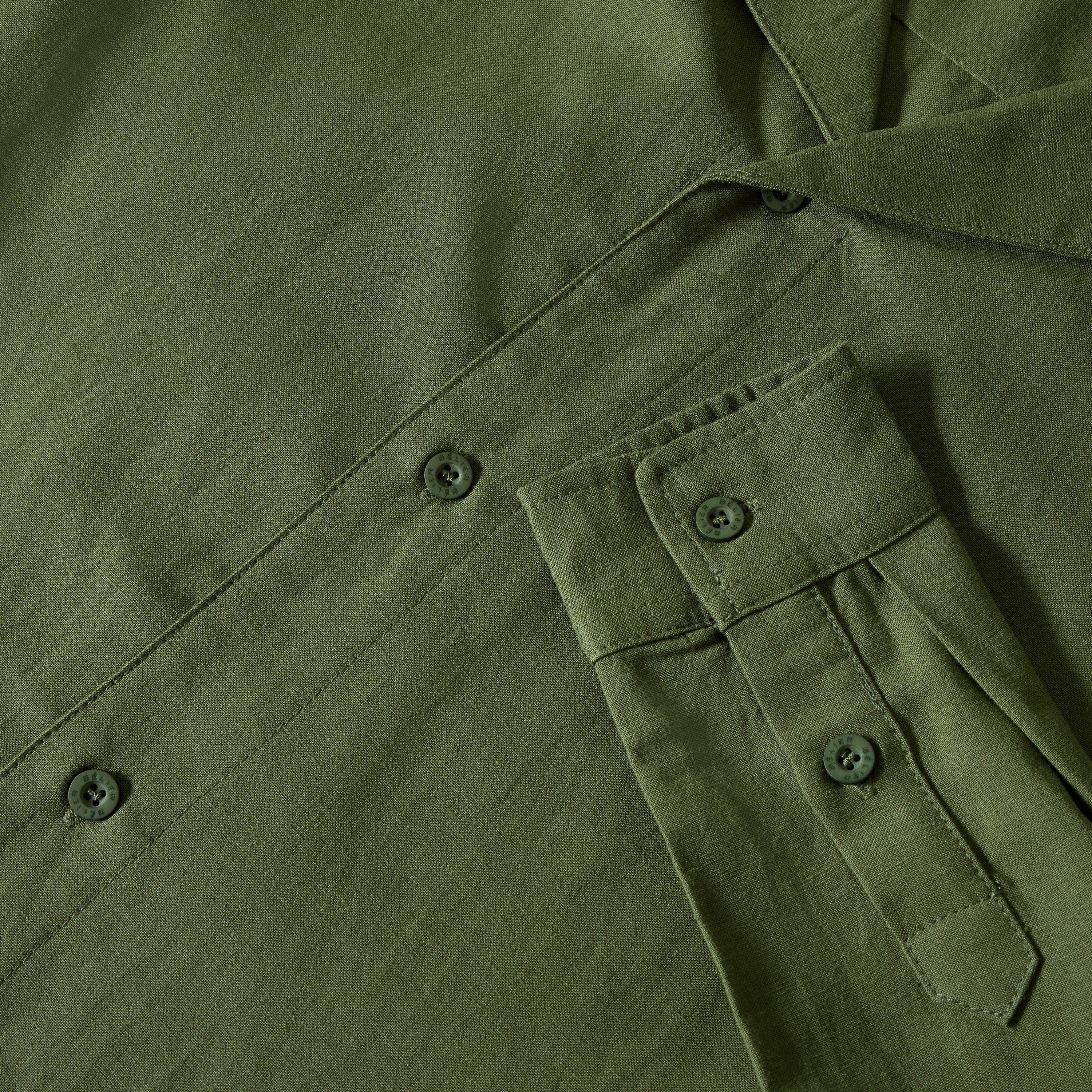 Olive - BELIER - Men's Long Sleeve Plain Shirt - 3