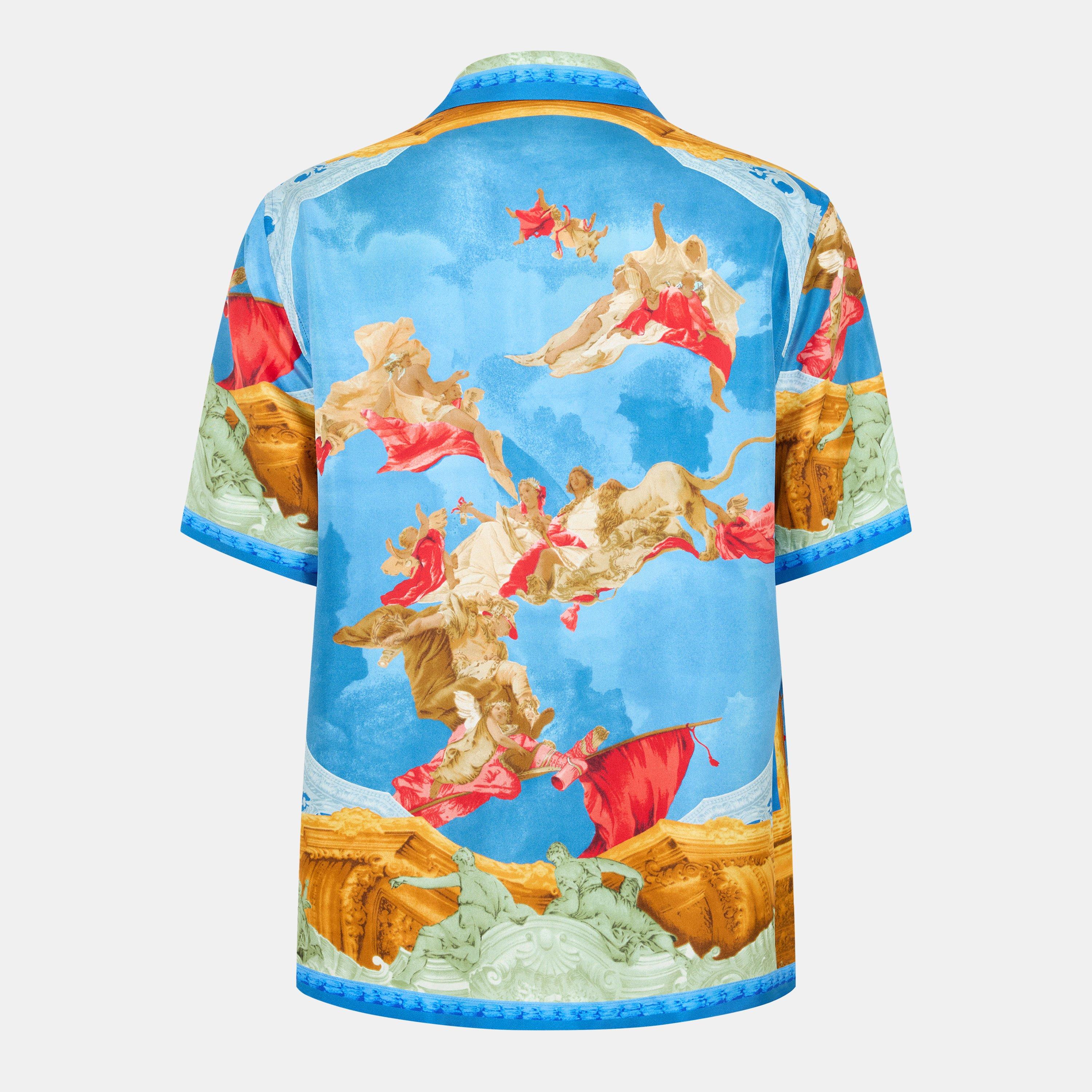 Multi - Versace - Men's Alf SlkShirt Short Sleeve Short Patterned Shirt - 2