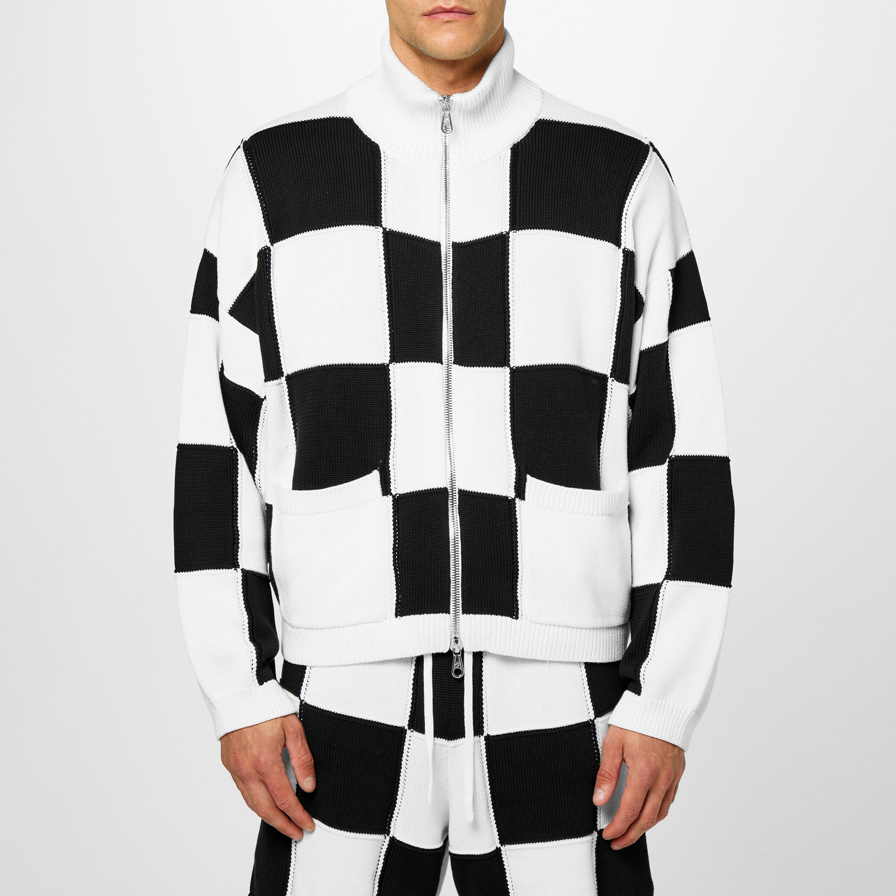 Black/White - Cole Buxton - Check Track Jacket - 1