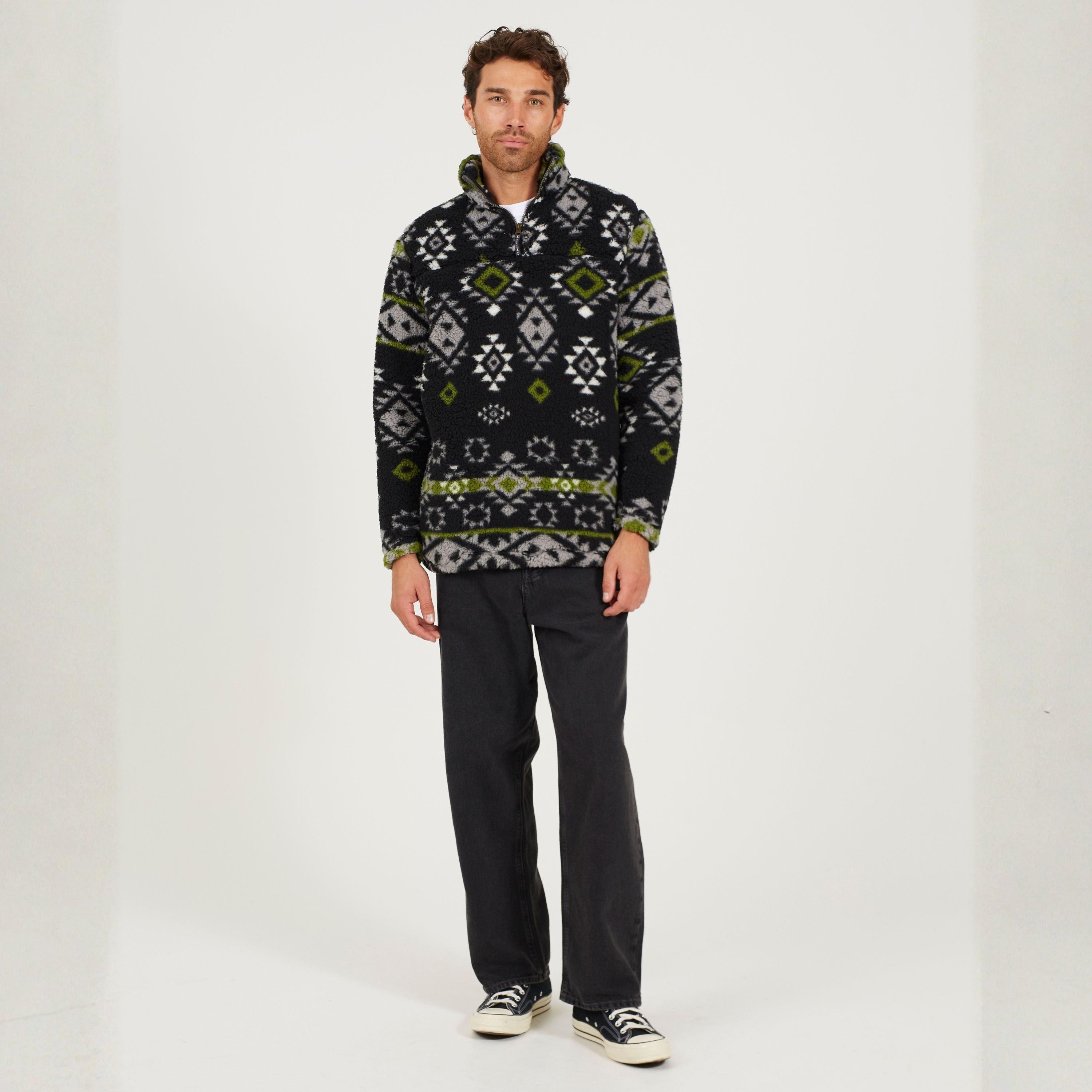 Blk Spong/Green - Brave Soul - quarter Zip Sweat Sn62 - 4