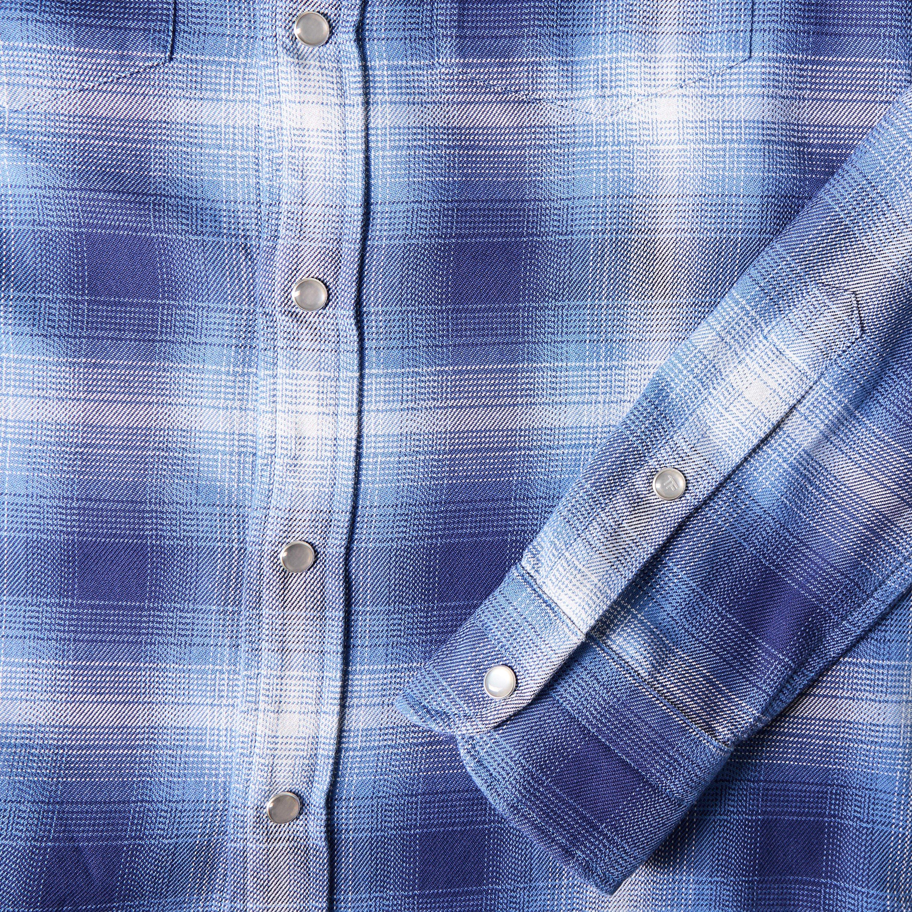 Navy - Tom Ford - Men's Western Long Sleeve Patterned Shirt - 3