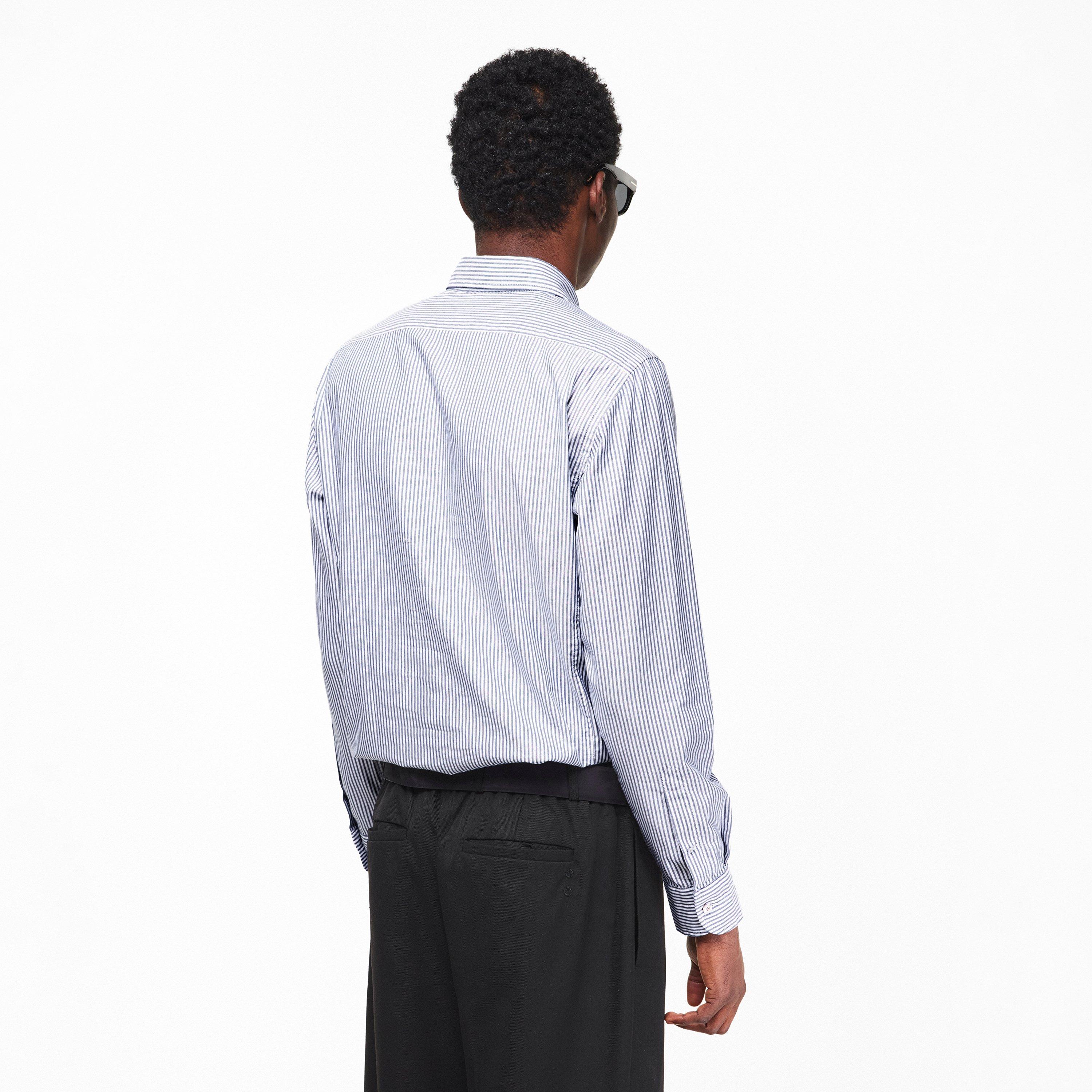 White/Blue - Tom Ford - Mens Pinstripe Oxford Shirt - 4