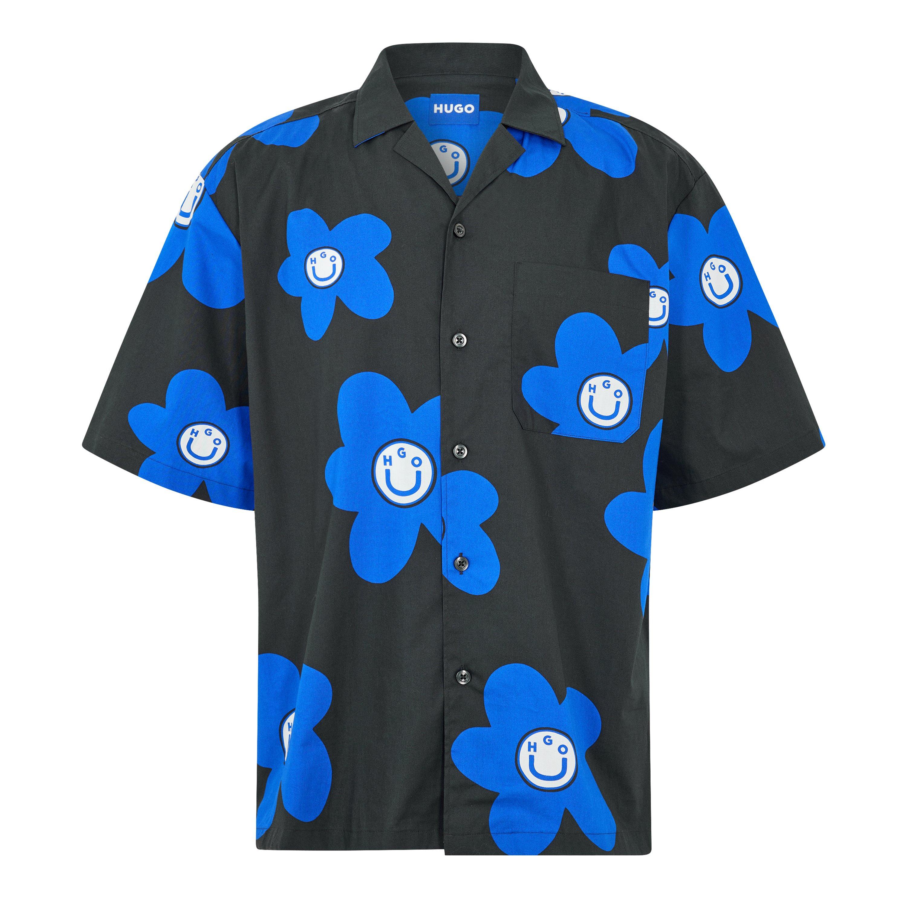 Hugo Men's Eligino Long Sleeve Patterned Shirt - Black - M