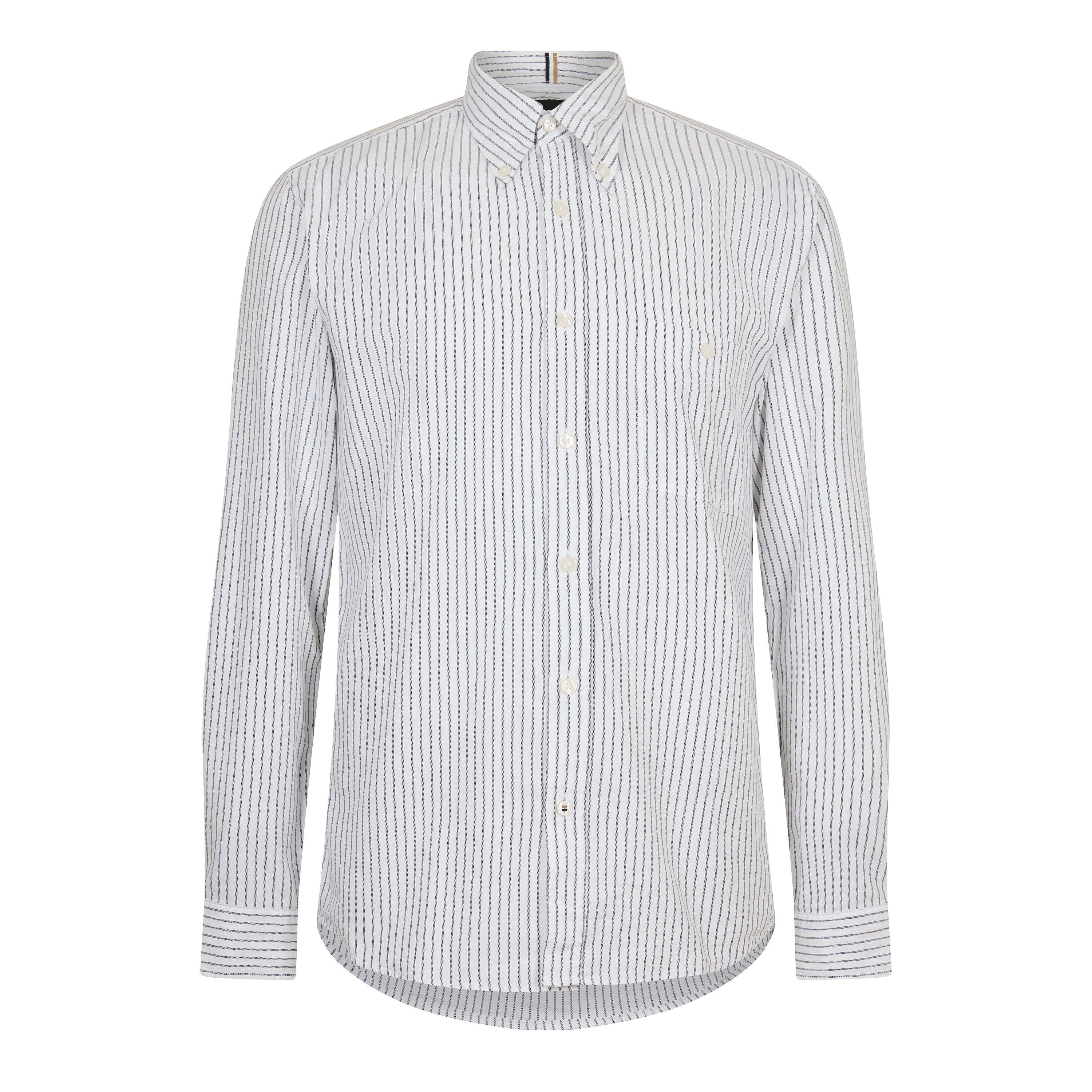 White - Boss - Men's Roan Long Sleeve Oxford Shirt - 1
