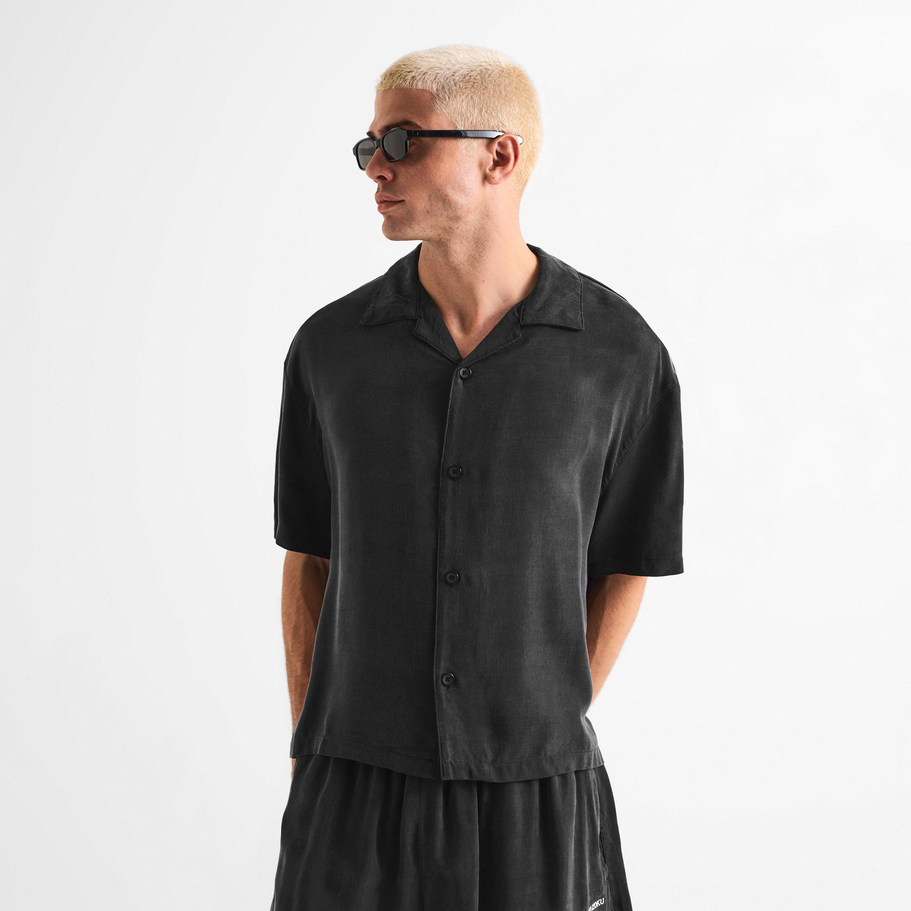 Black - MKI MIYUKI ZOKU - Men's Vacation Short Sleeve Bowling Shirt - 3