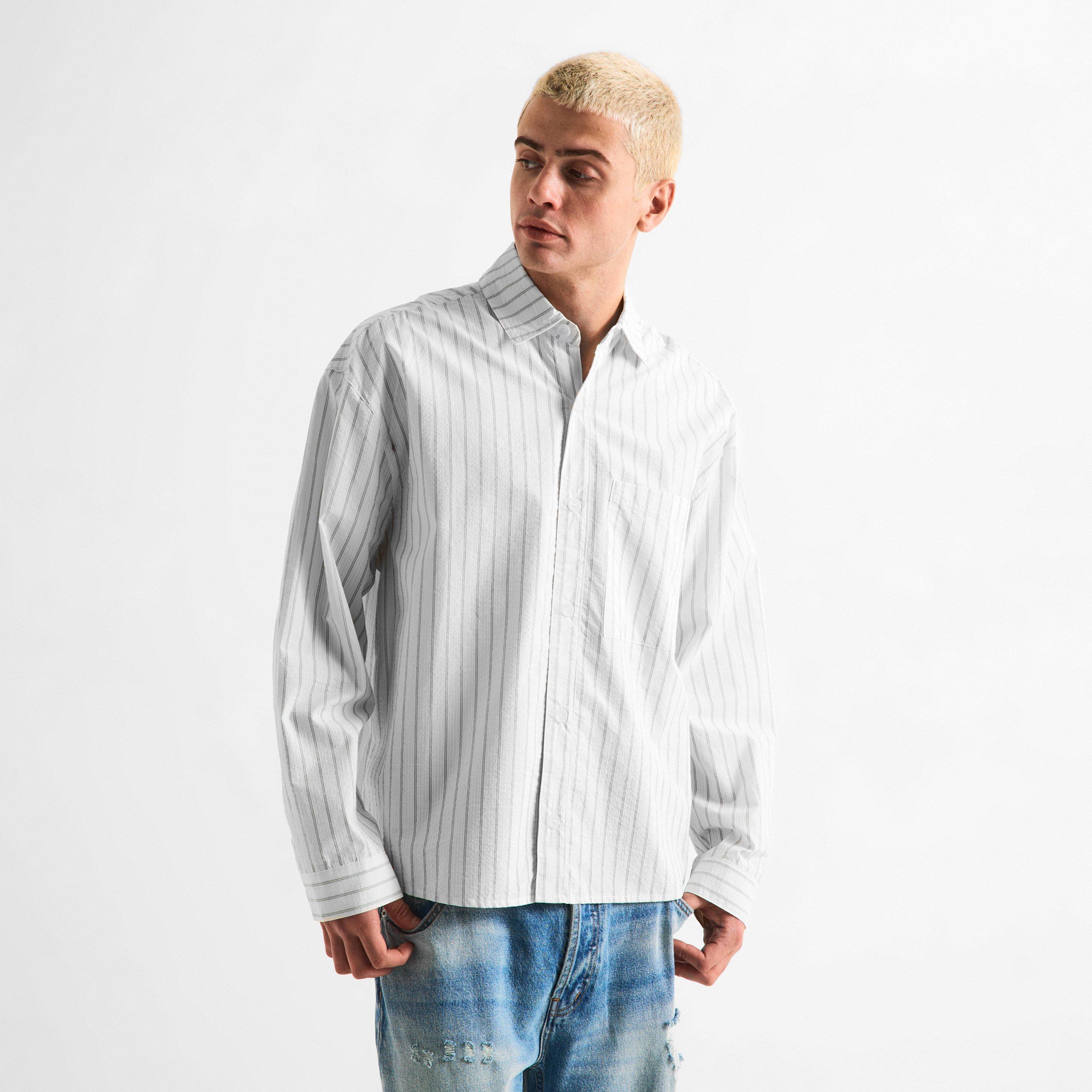 Off White - MKI MIYUKI ZOKU - Men's Stripe Long Sleeve Patterned Shirt - 3