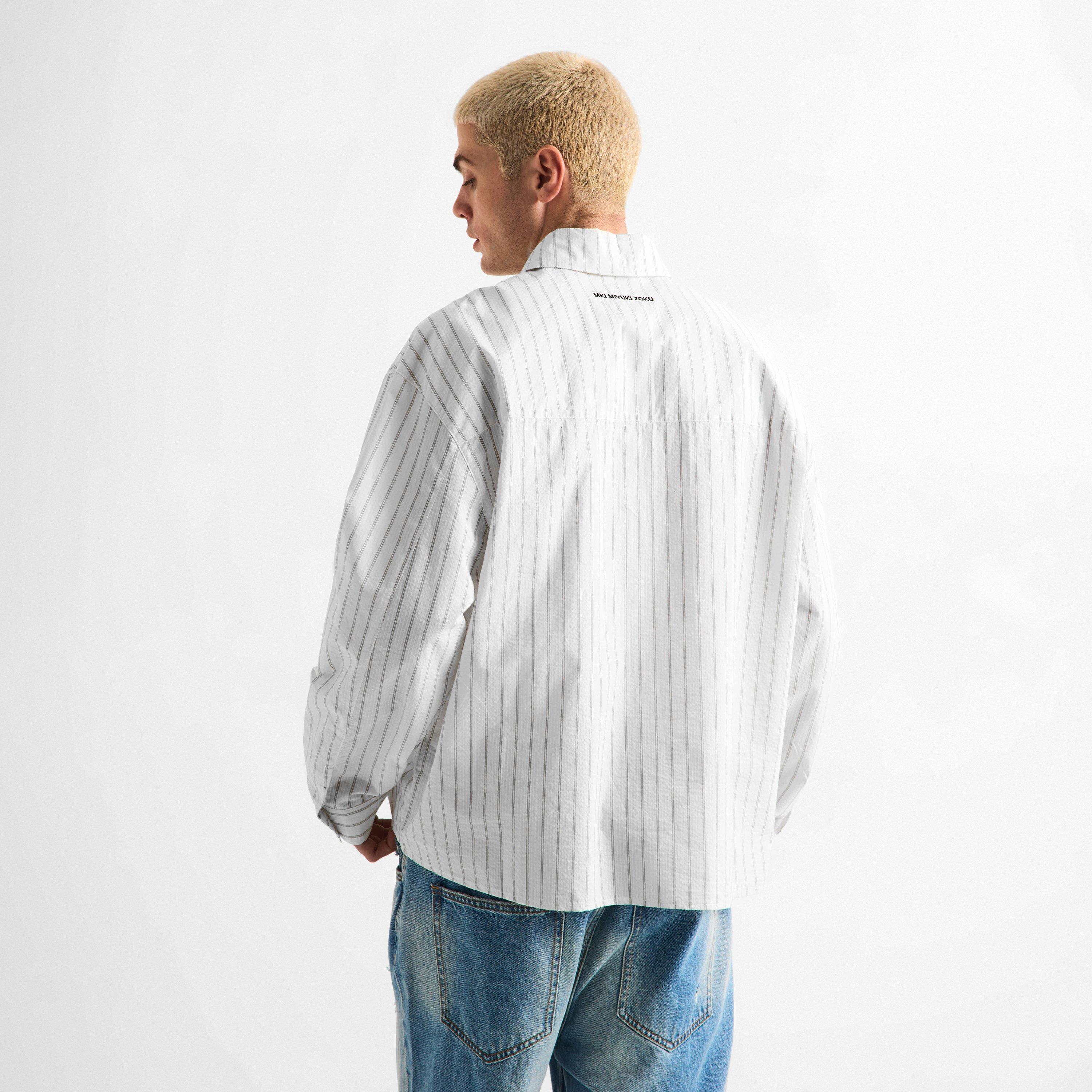 Off White - MKI MIYUKI ZOKU - Men's Stripe Long Sleeve Patterned Shirt - 4