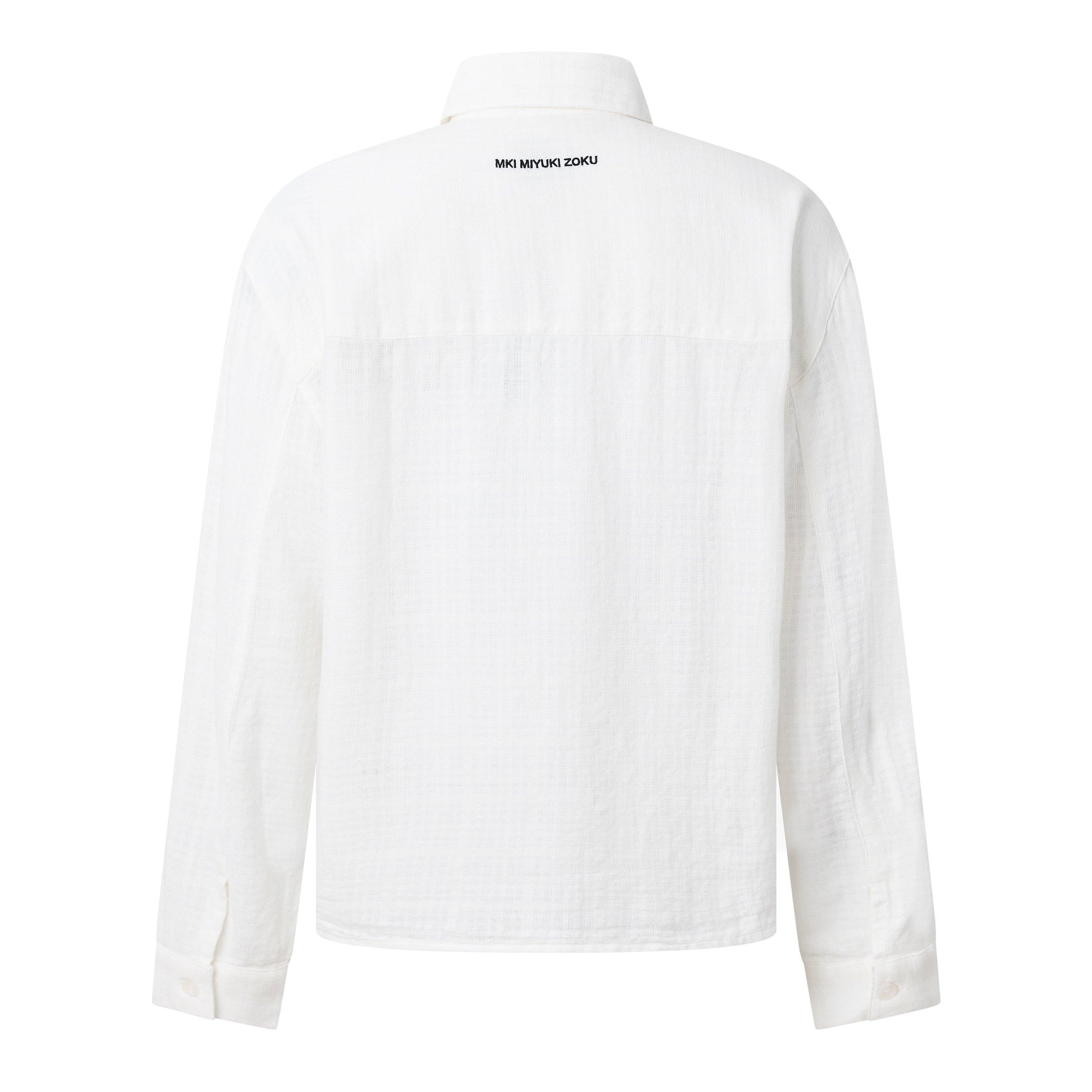 Bone - MKI MIYUKI ZOKU - Men's Loose Weave Long Sleeve Patterned Shirt - 2