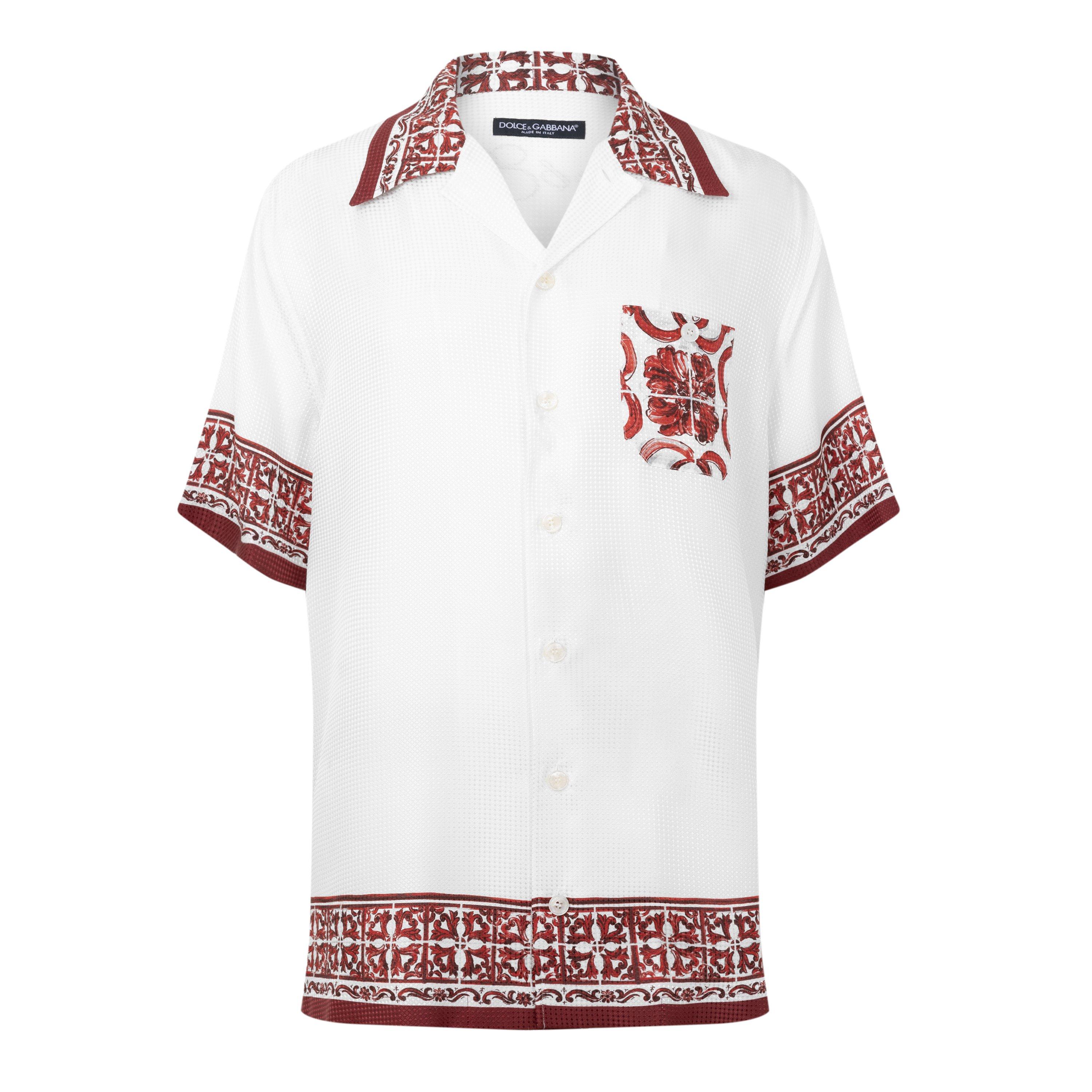 White/Red - Dolce and Gabbana - DG Maiolica SS Shirt Sn63 - 1