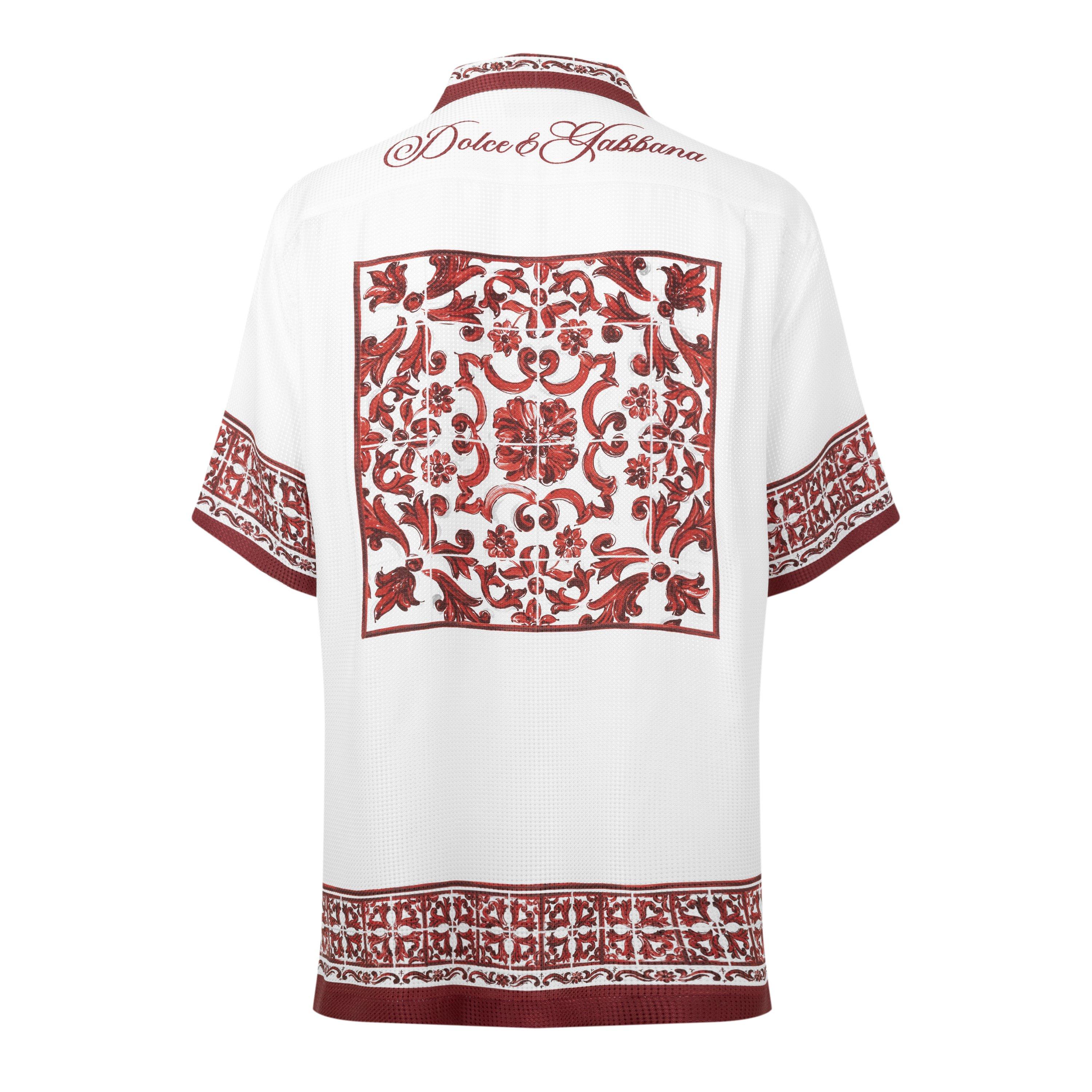 White/Red - Dolce and Gabbana - DG Maiolica SS Shirt Sn63 - 2