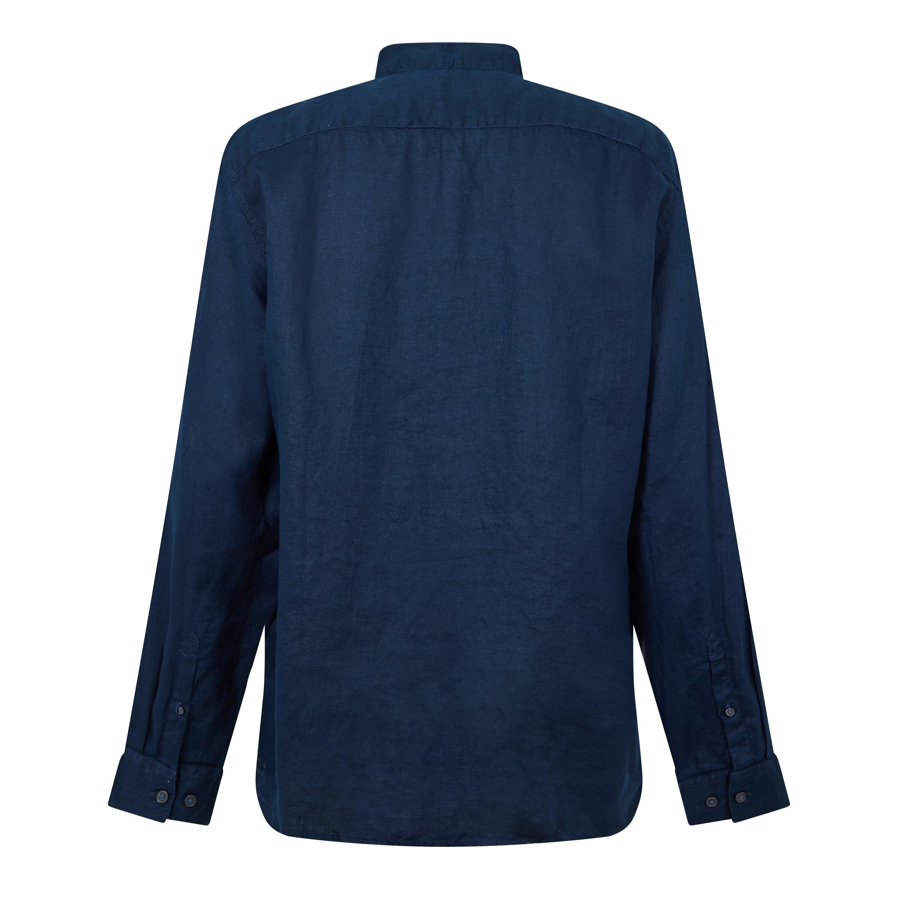 Dark Sapphire - Timberland - Timberland Mill Brook Linen Korean Collar Shir - 2