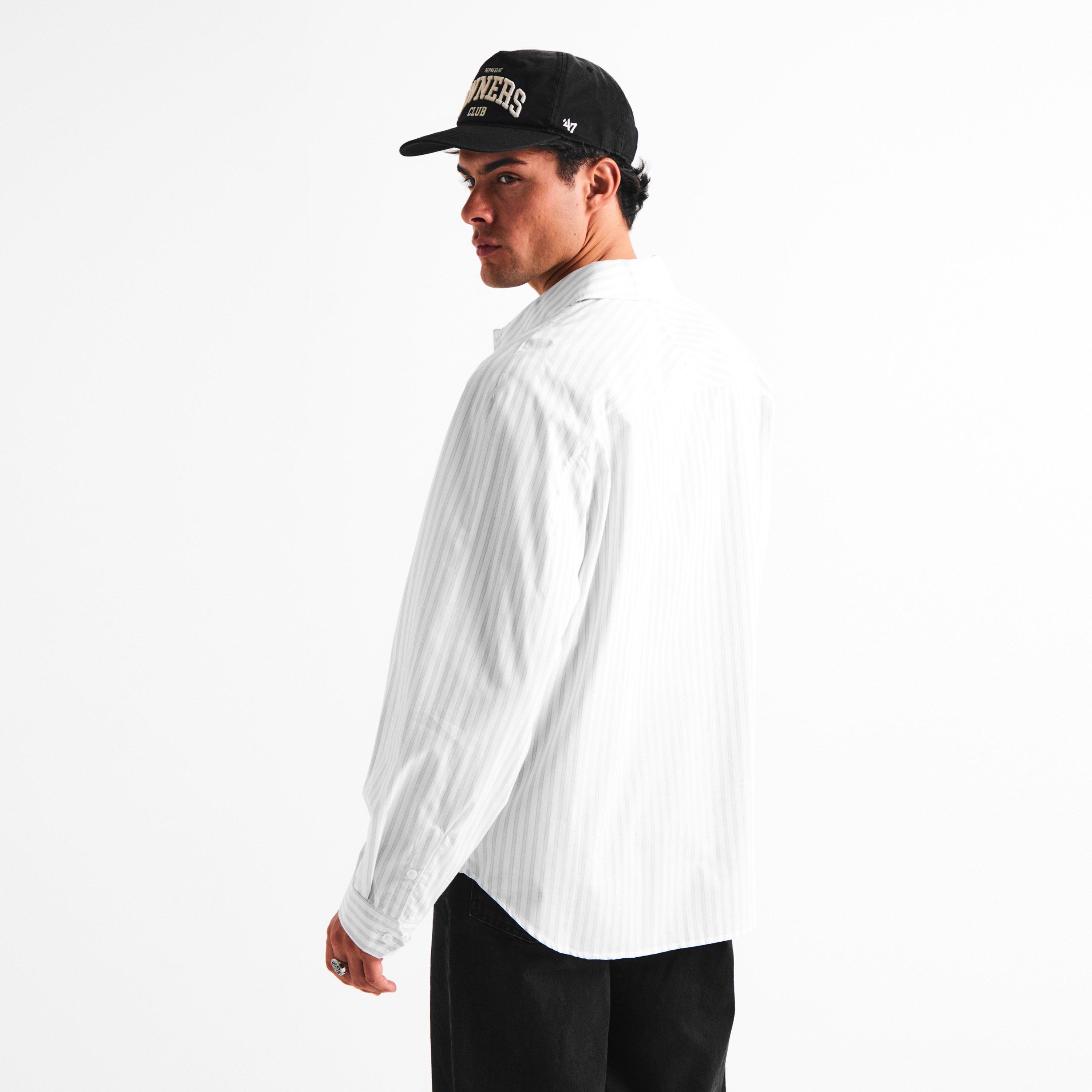 Flat White - Represent - Men's Pinstripe Long Sleeve Patterned Shirt - 4