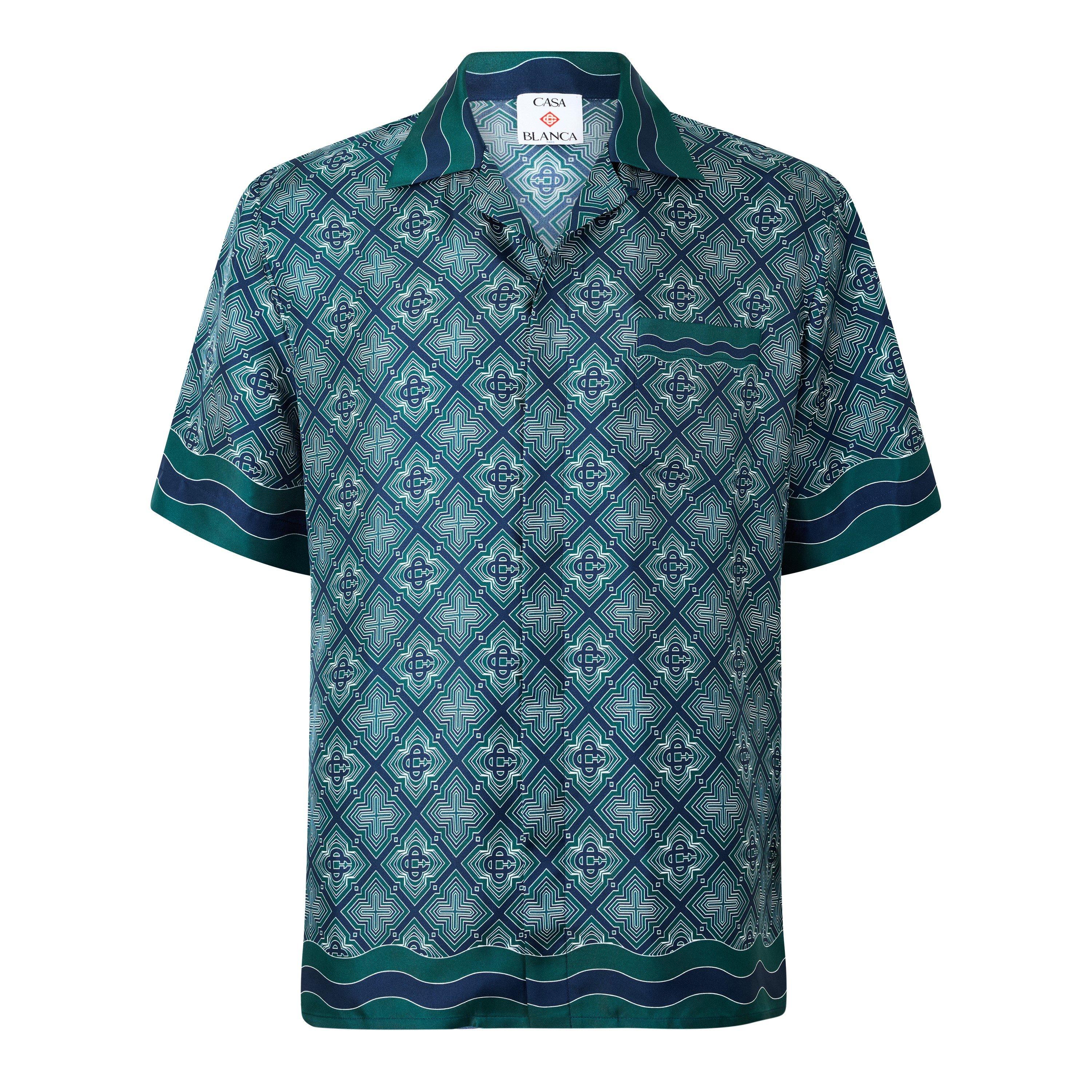 Black/Green - Casablanca - Casa Mono Silk SS Sn63 - 1