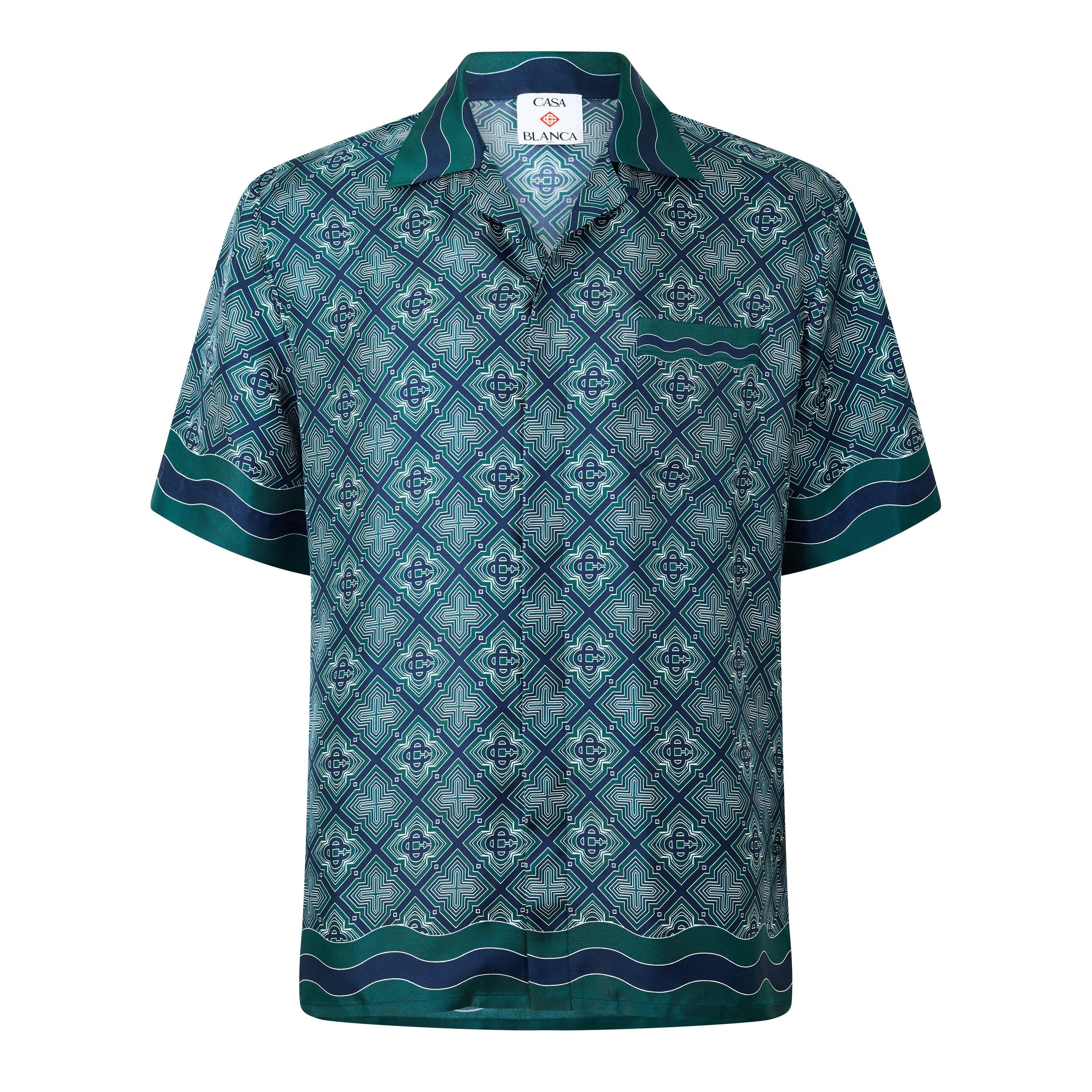 Black/Green - Casablanca - Casa Mono Silk SS Sn63 - 1