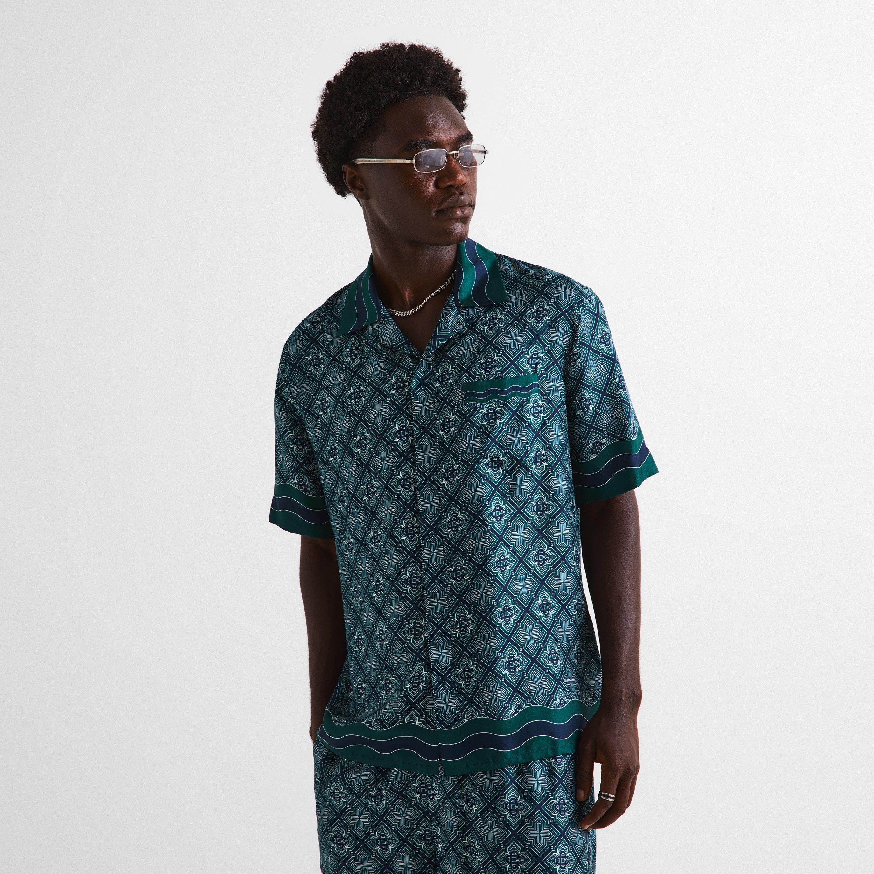 Black/Green - Casablanca - Casa Mono Silk SS Sn63 - 3
