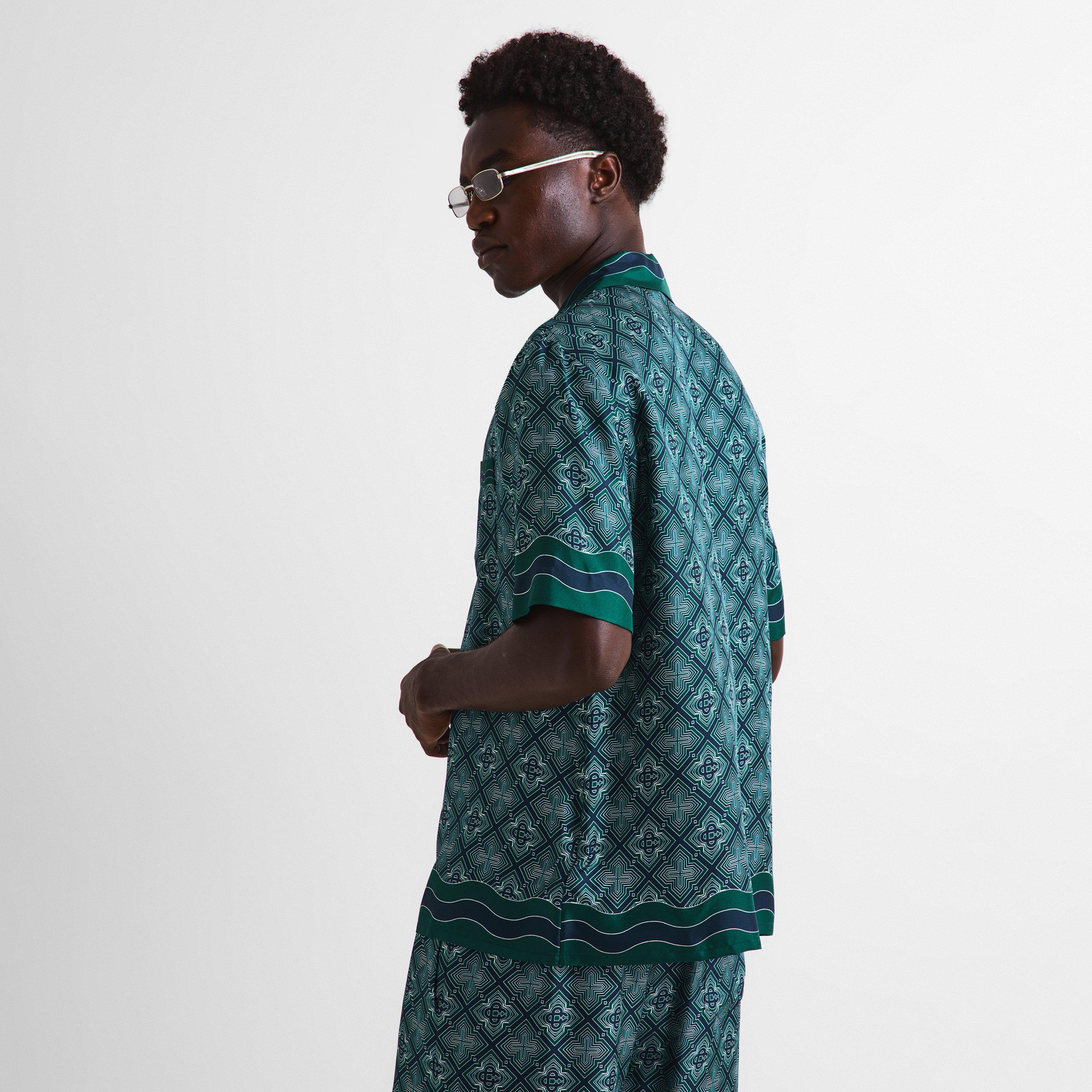 Black/Green - Casablanca - Casa Mono Silk SS Sn63 - 4