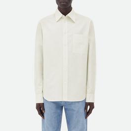 Bottega Veneta Cotton Linen Check Shirt With Bv Embroidery