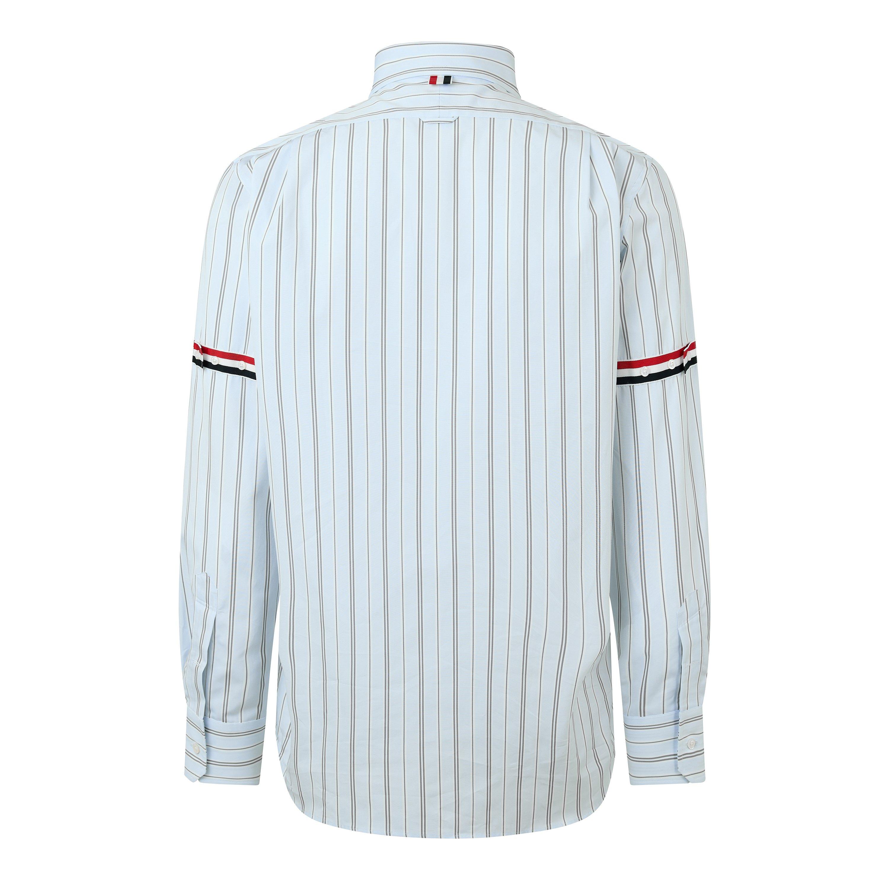 Med Grey - Thom Browne - TB LS Stripe Shirt Sn63 - 2