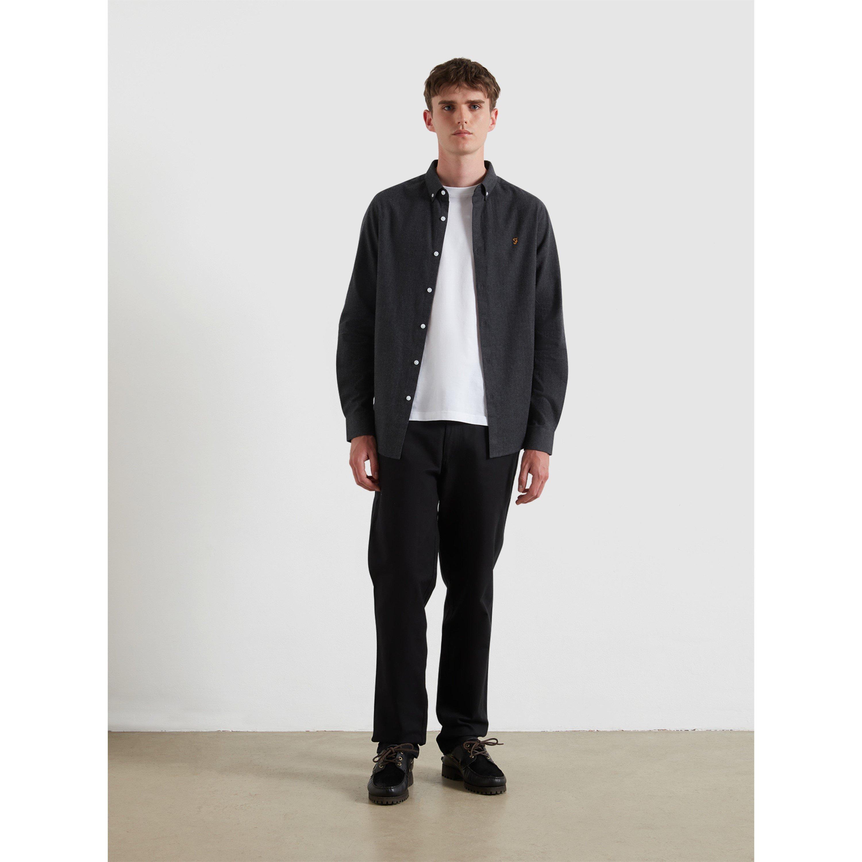 Charcoal 023 - Farah - Men's Milners Long Sleeve Plain Shirt - 4