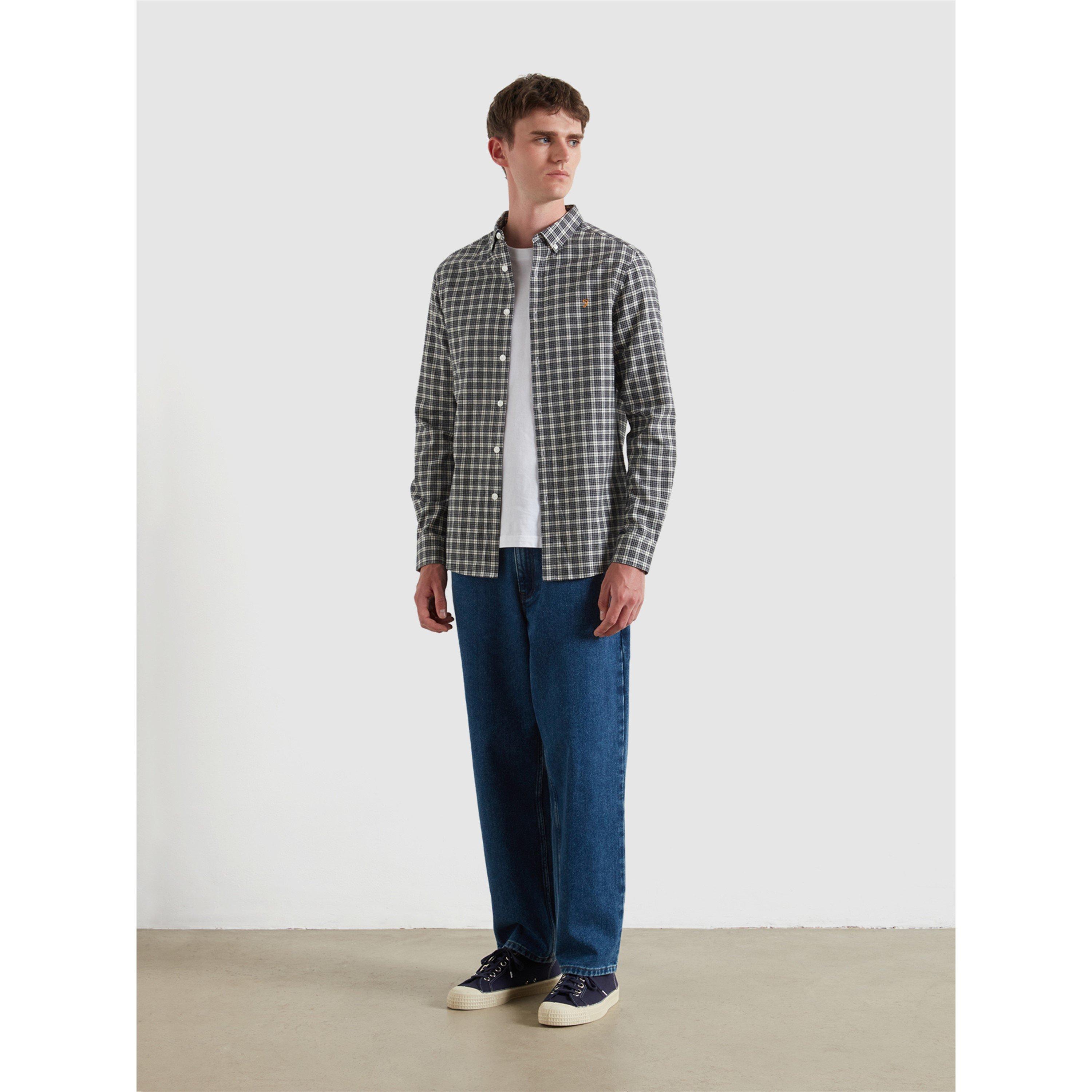 Charc Marl 023 - Farah - Men's Milners Check Long Sleeve Patterned Shirt - 2