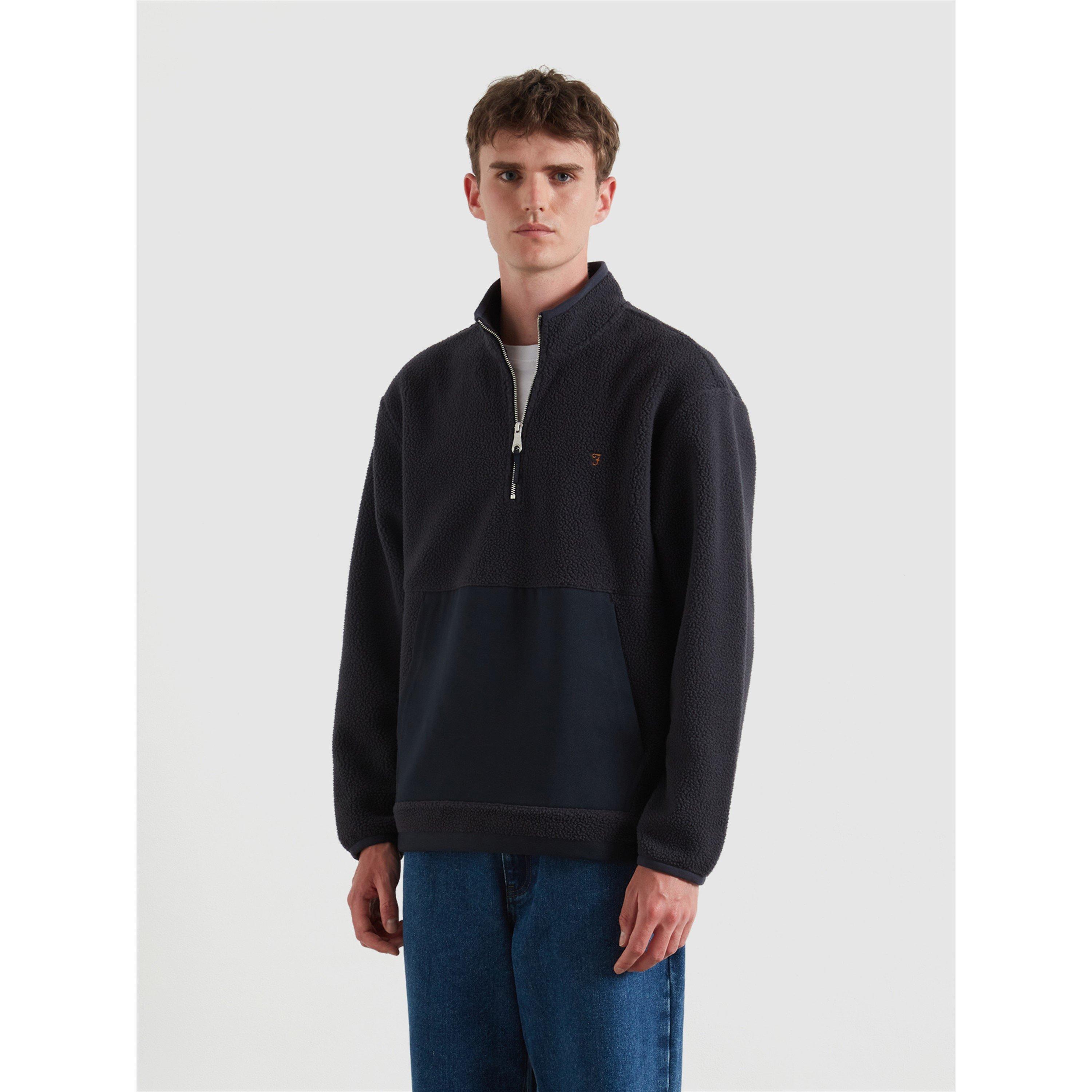 True Navy 412 - Farah - Men's Mews 1/4 Zip Fleece - 1