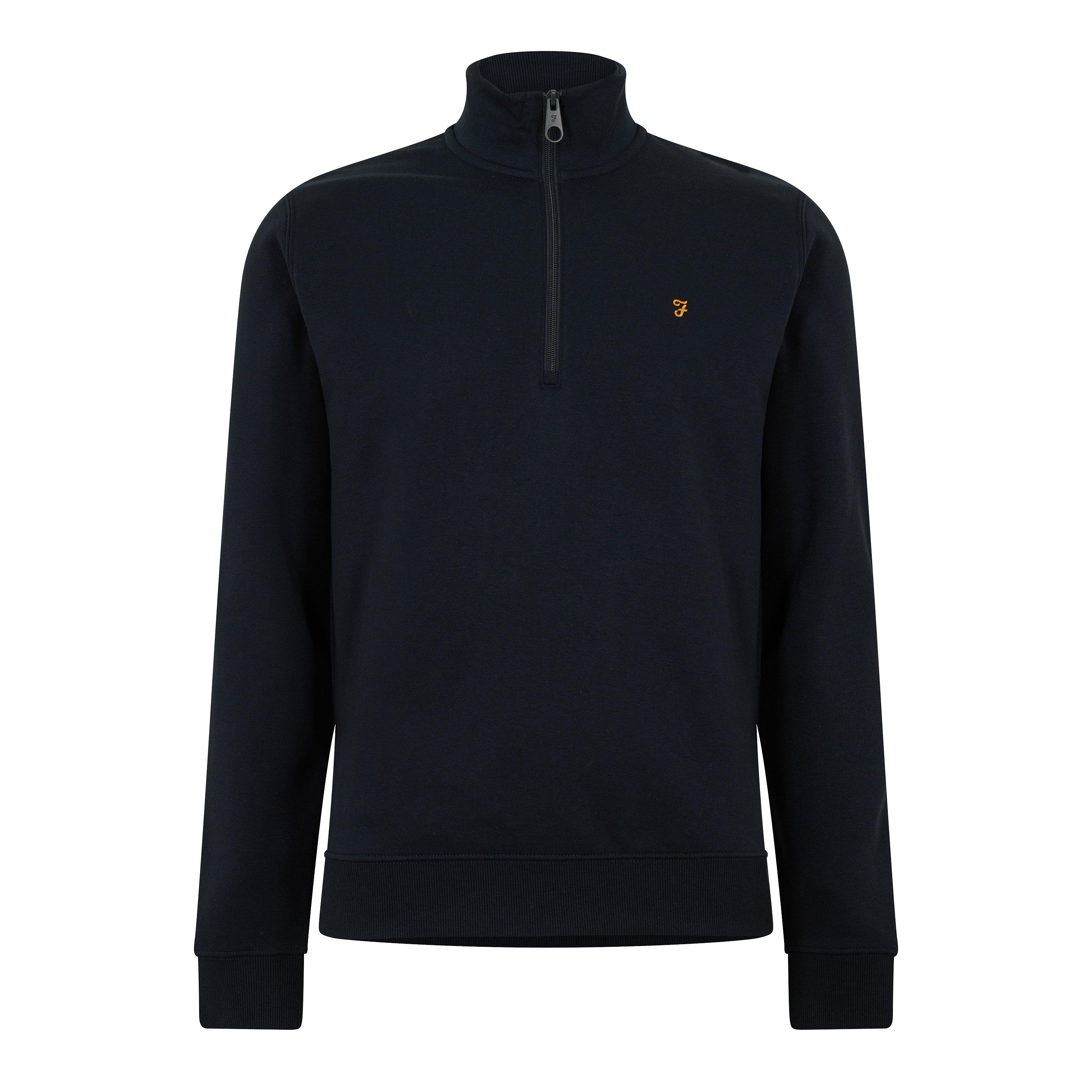 True Navy 412 - Farah - Men's Wilsdon Quarter Zip Fleece - 1