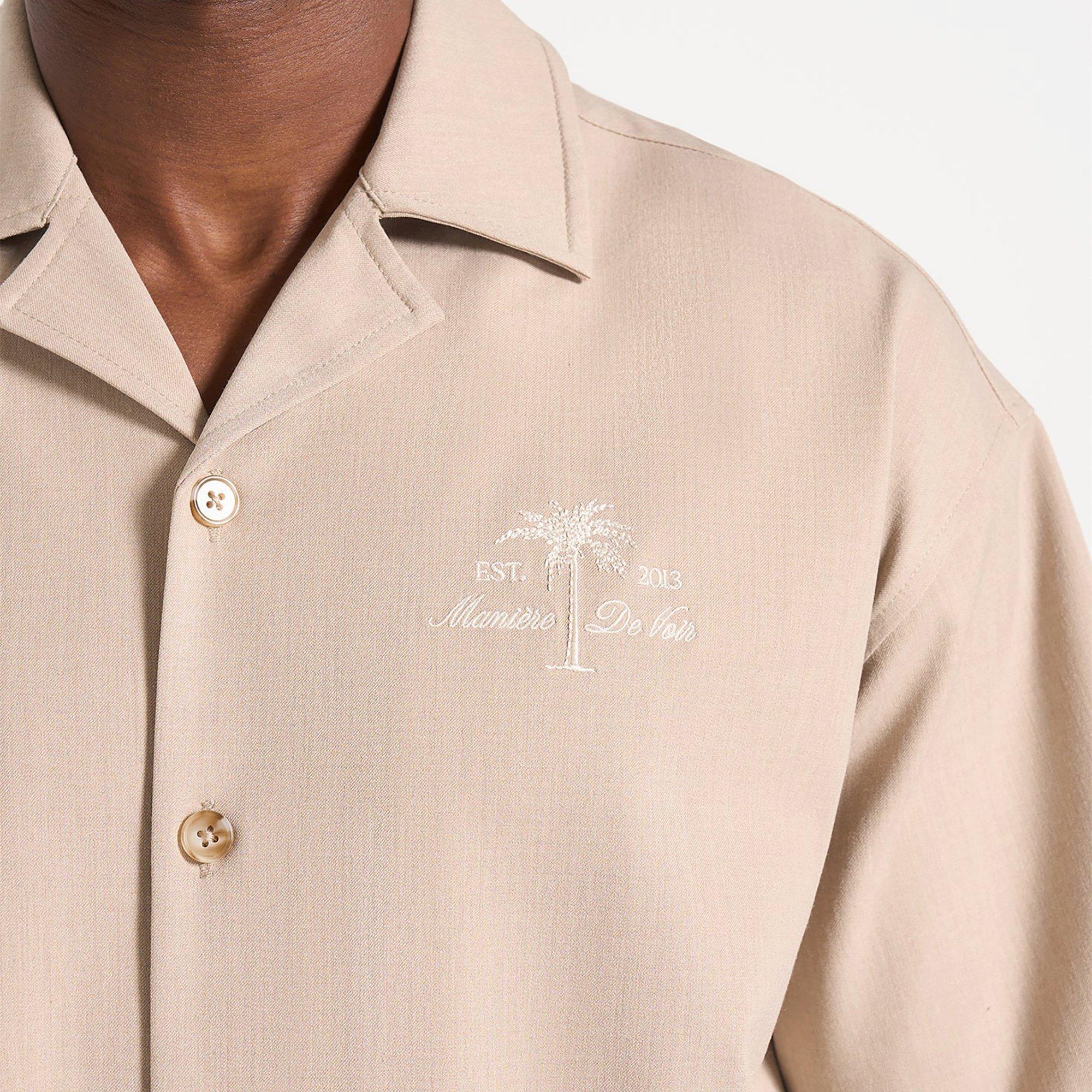 Taupe - Maniere De Voir - Maniere Palm SS Shrt Sn63 - 4