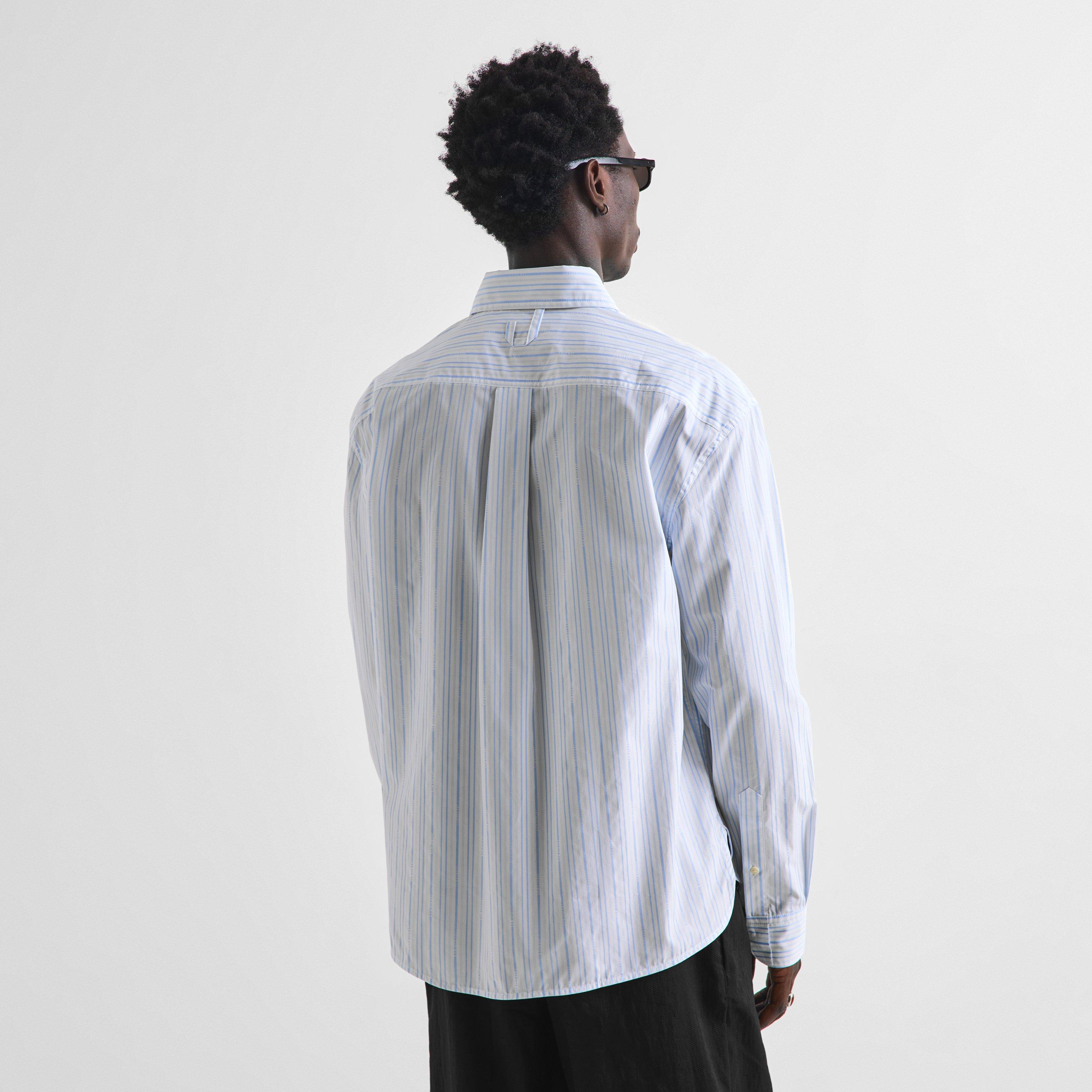 Blue - Jacquemus - Men's Simon Striped Long-Sleeve Cotton Oversized-Fit Shirt - 4