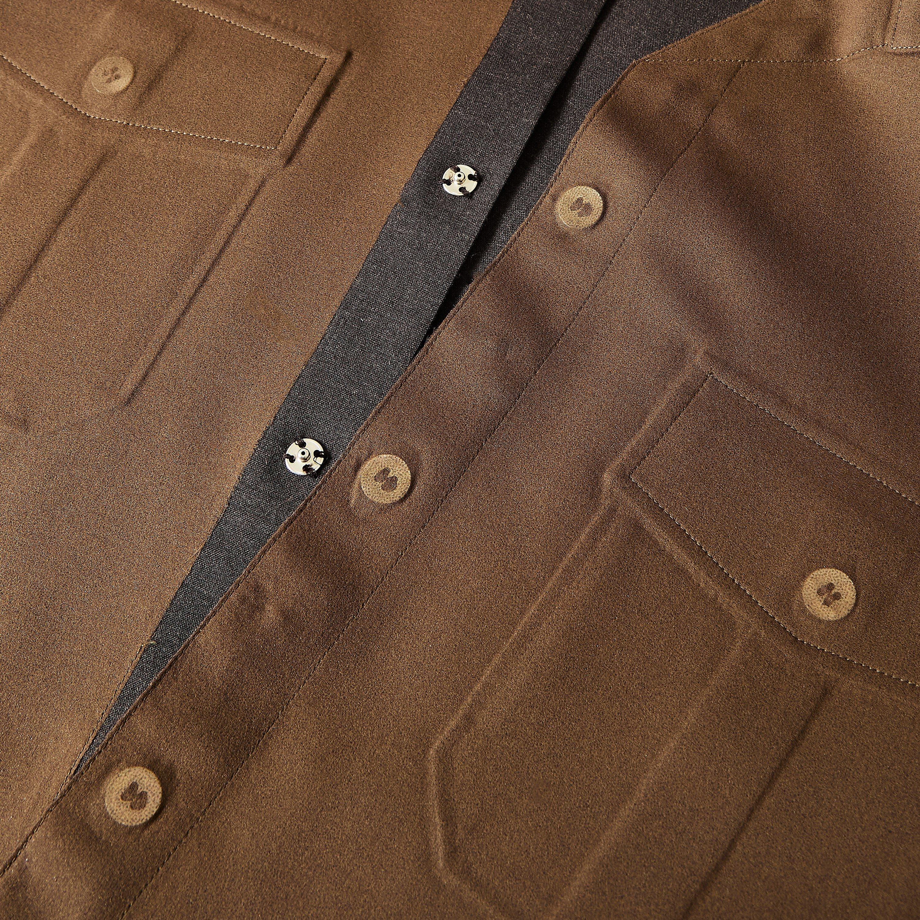 Deep Brown - MM6 Maison Margiela - Men's Bonded Long Sleeve Patterned Shirt - 5